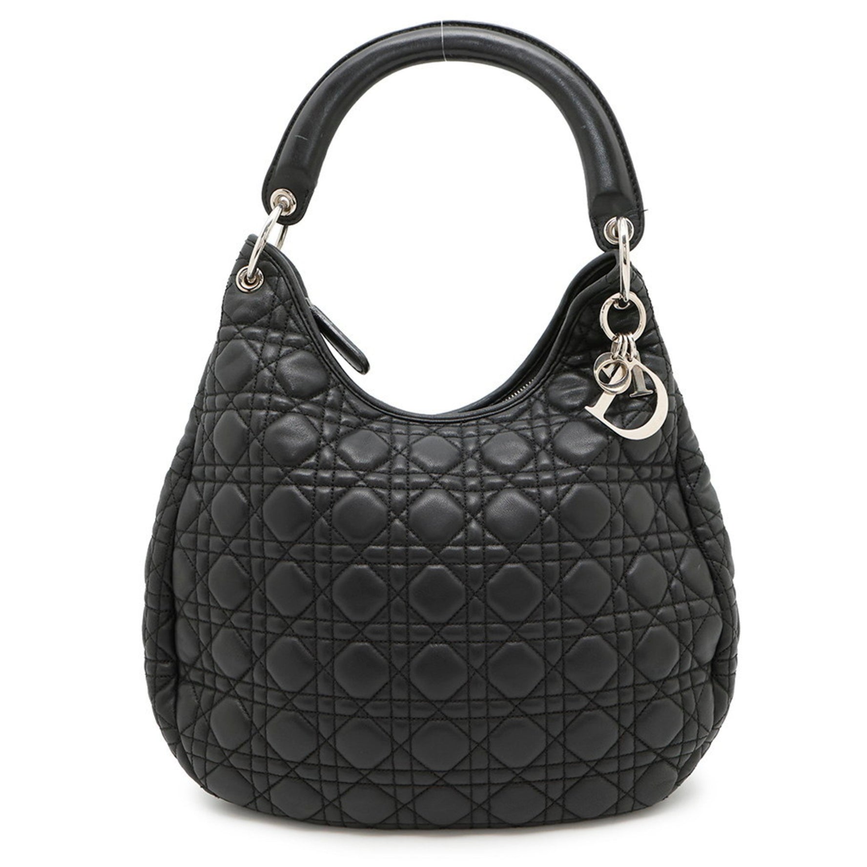 Christian Dior Cannage Leather Shoulder Bag, Black