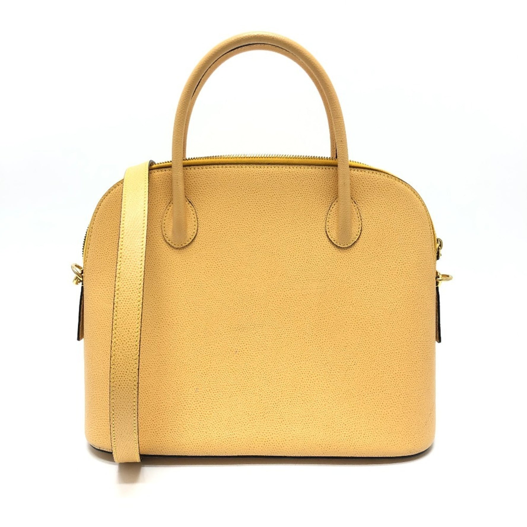 CELINE Vintage Bowling Leather Shoulder Bag in Yellow Beige