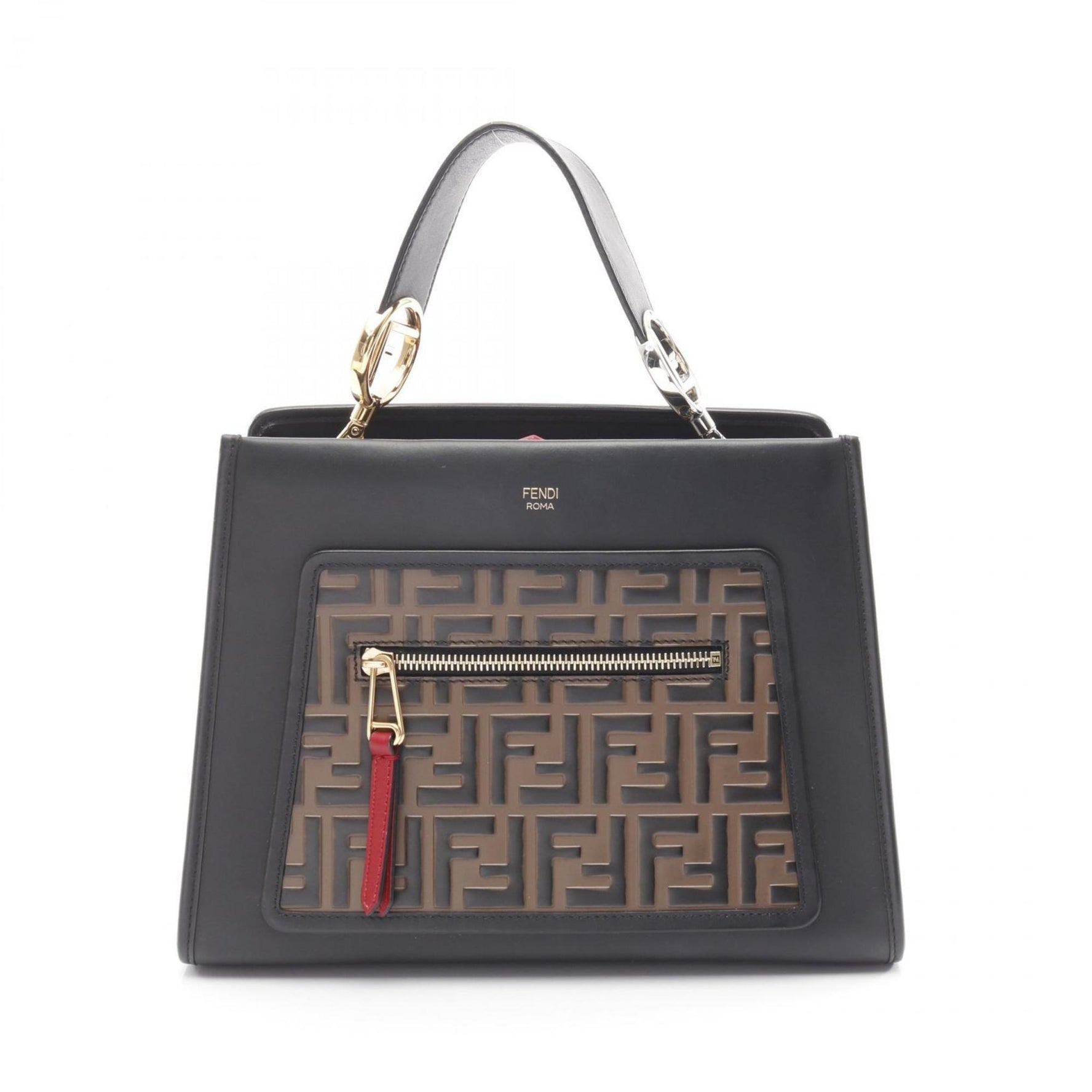 Fendi RUNAWAY small leather handbag available in black, brown, and red.