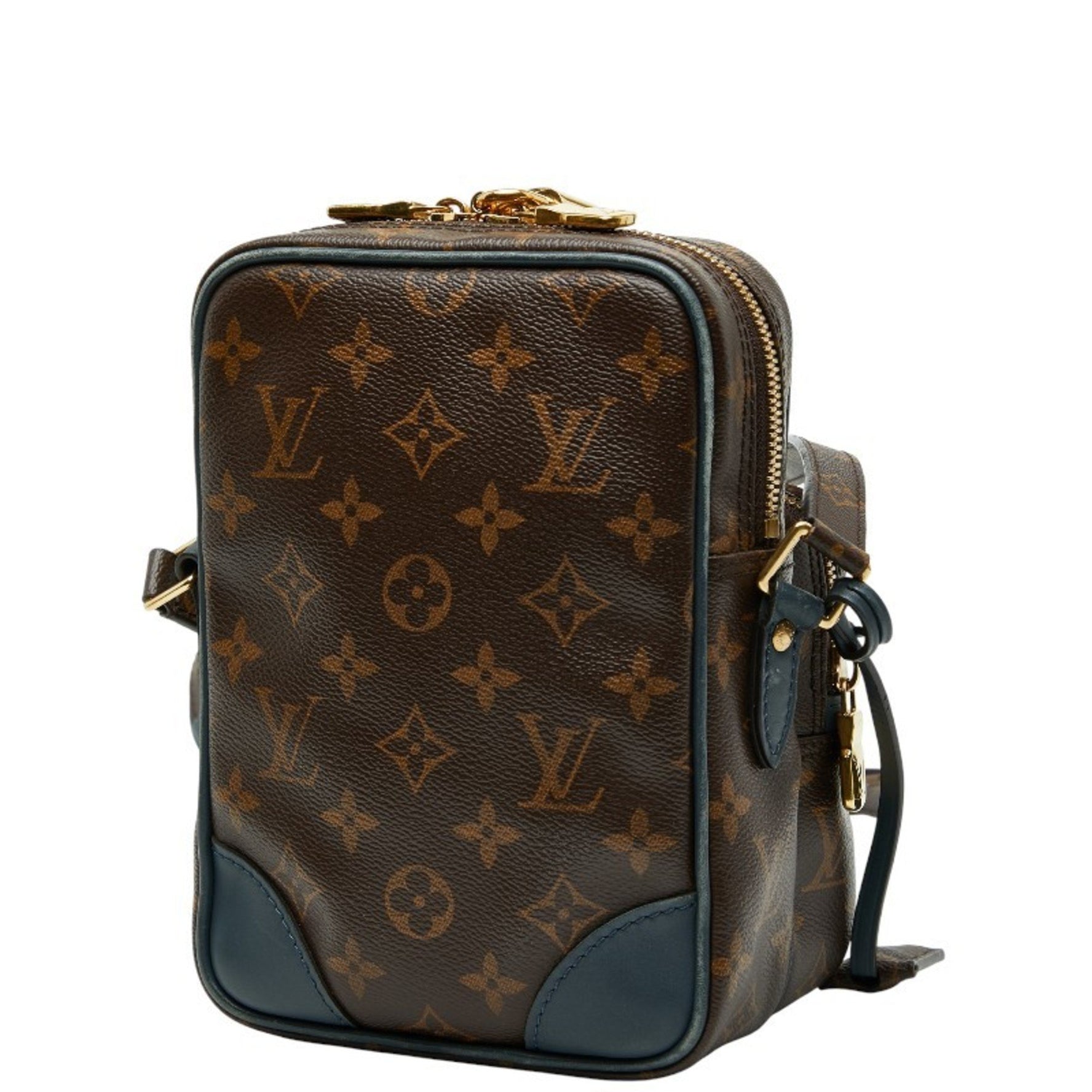 Louis Vuitton Monogram Amazon 2015 Limited Edition Crossbody Shoulder Bag Brown and Blue Leather LOUIS VUITTON
