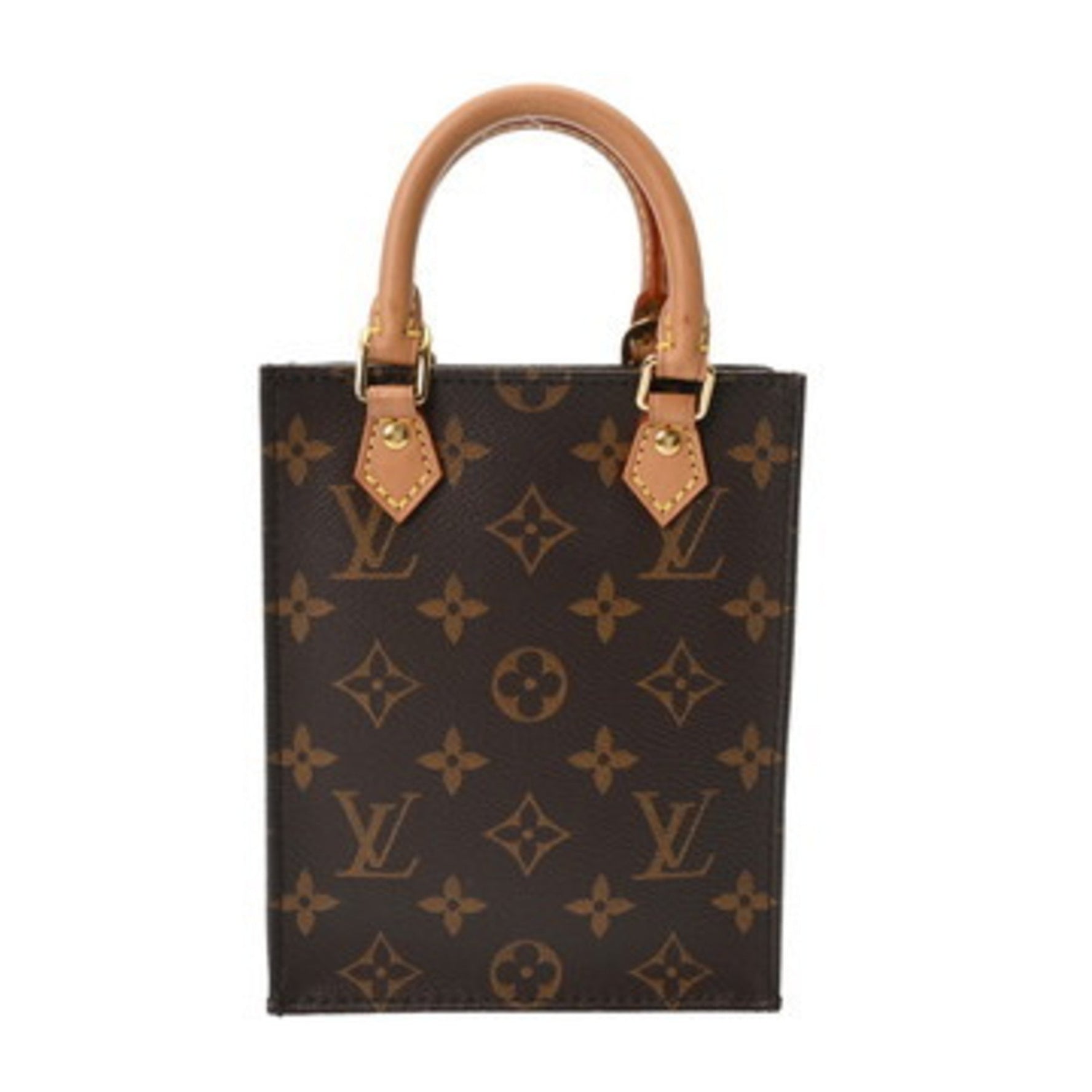 LOUIS VUITTON Monogram Petite Sac Plat (old model) Canvas Handbag