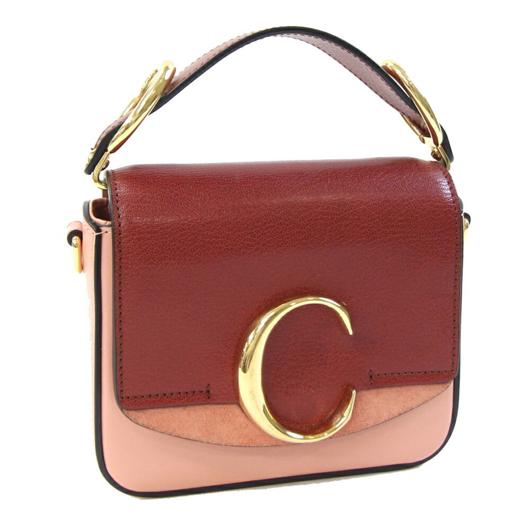 Chloé Chloe Handbag C Brown/Pink Leather One-Handle