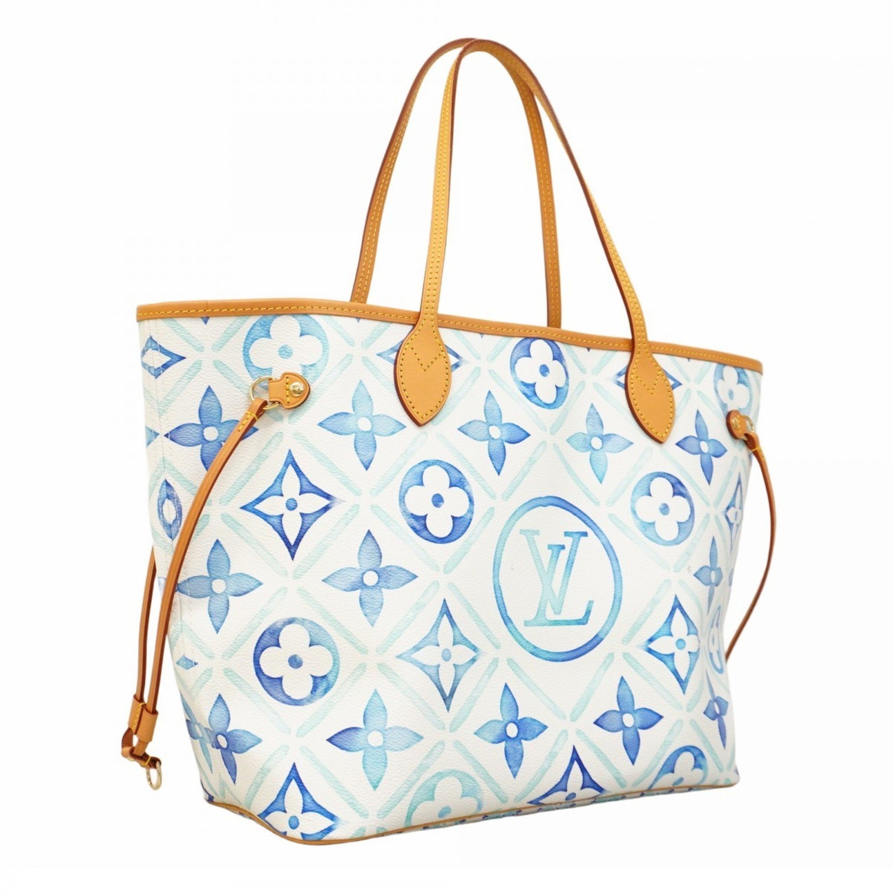 Louis Vuitton Tote Bag Monogram Tile Neverfull MM M11263 Lagoon Women's