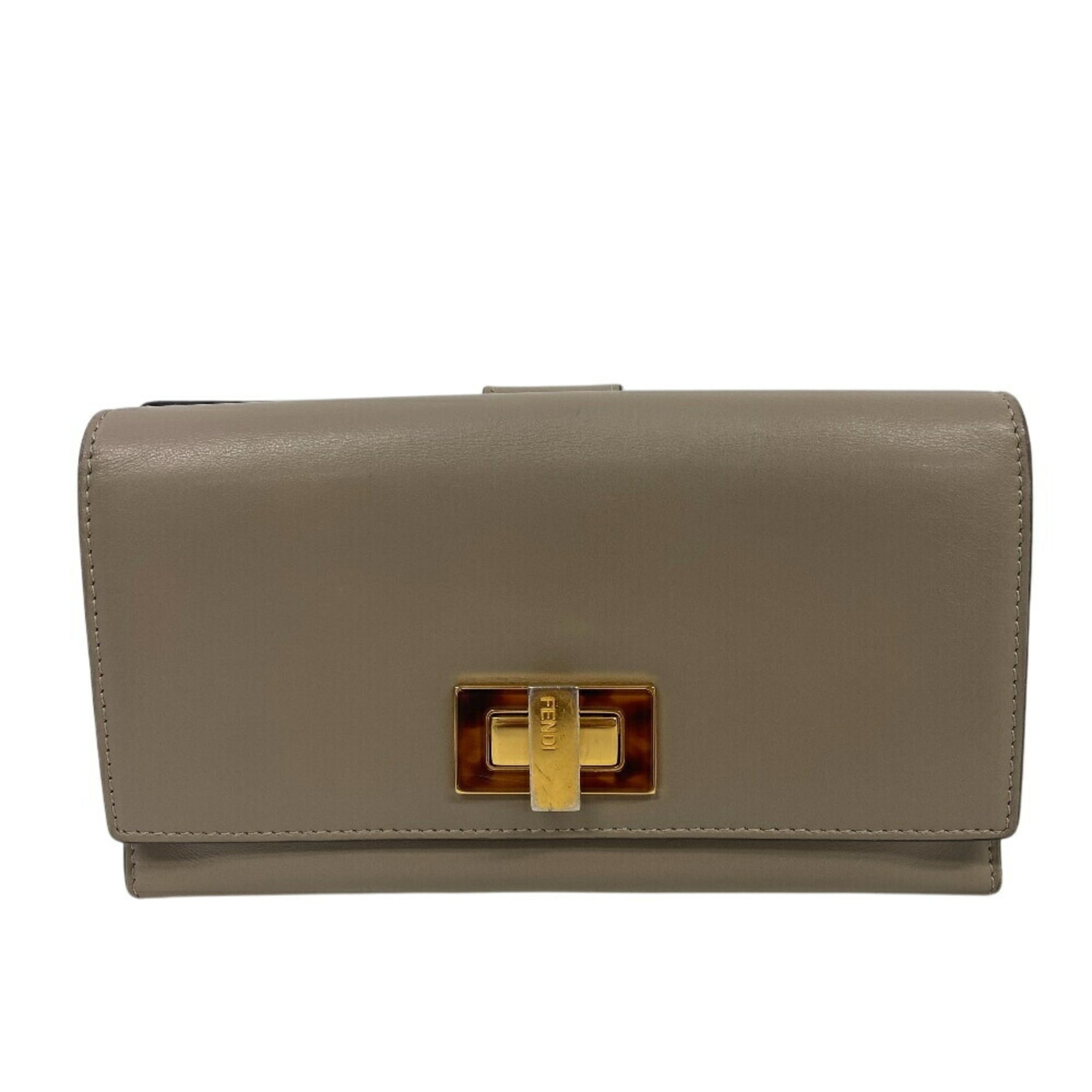 FENDI Peekaboo Tortoiseshell Long Wallet Grey