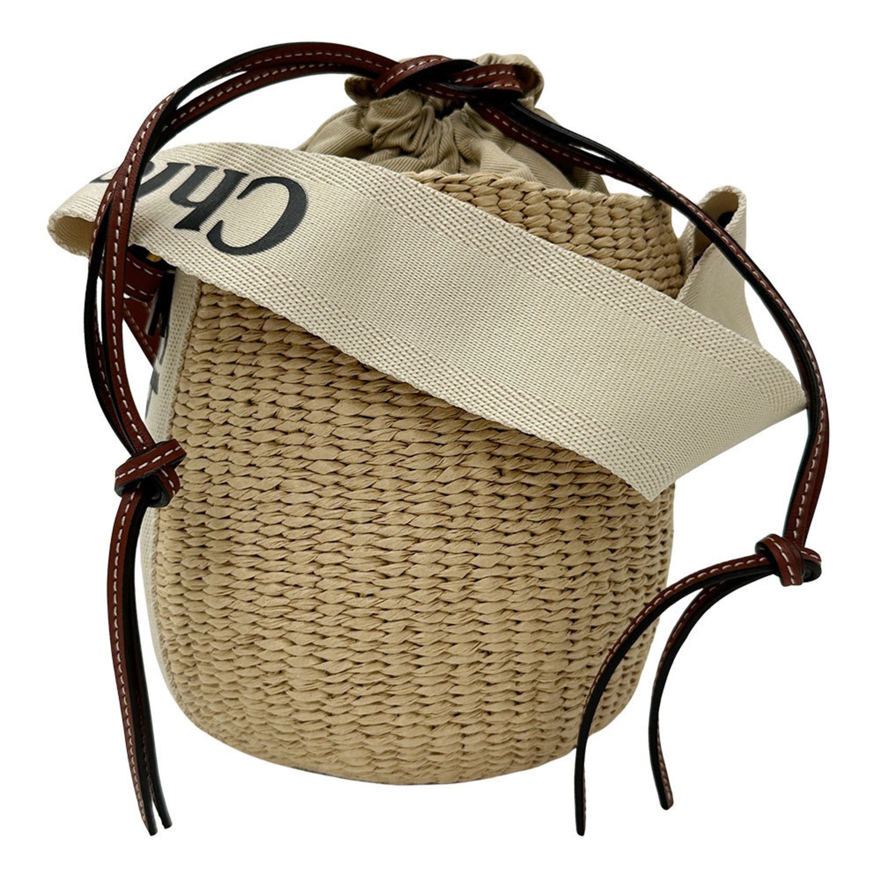Chloé Chloe Bag Brand Handbag Shoulder Straw Basket Beige Brown Mini Small