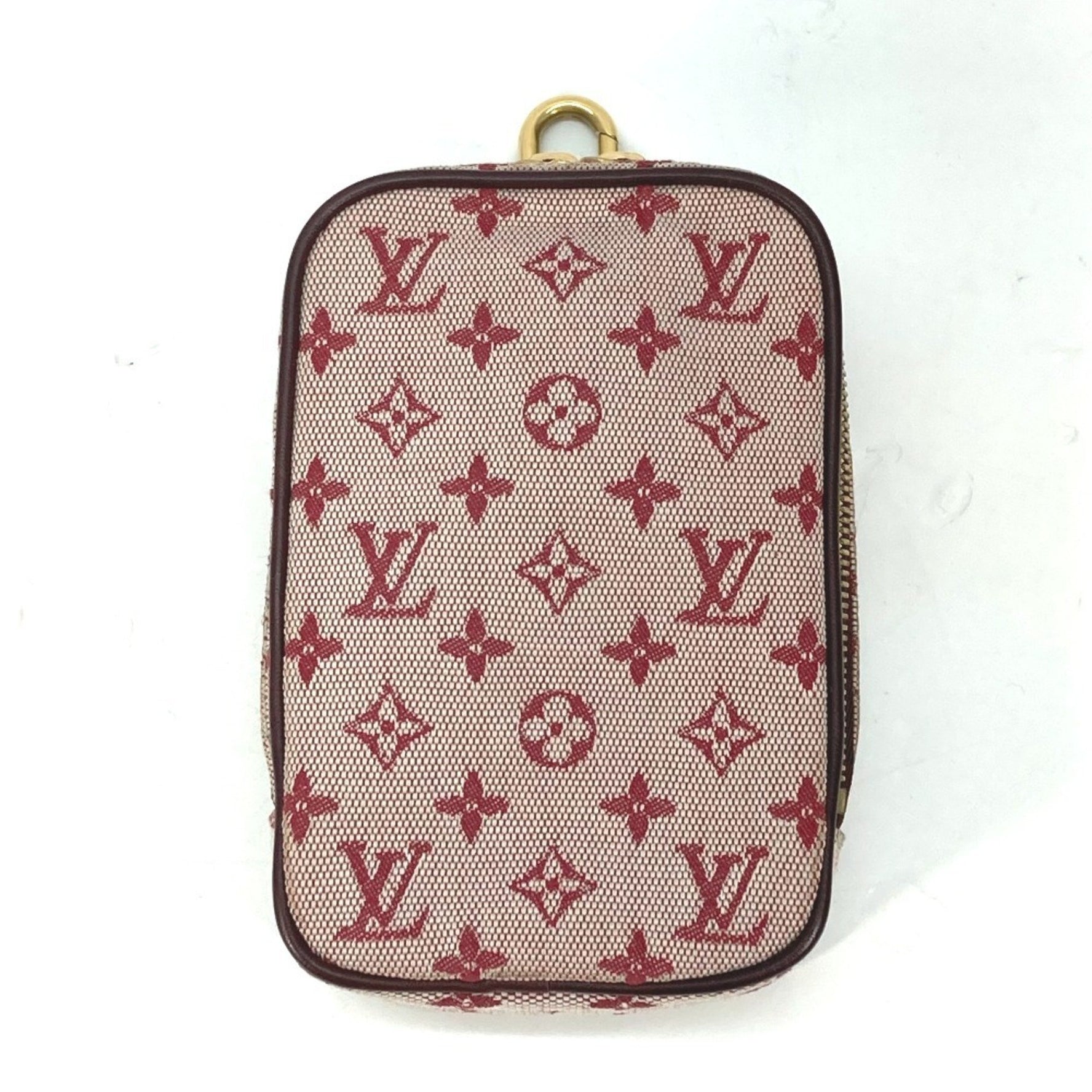 Louis Vuitton Monogram Mini Soft Digital Shoulder Bag with Strap Pochette Pouch Canvas Cherry Red