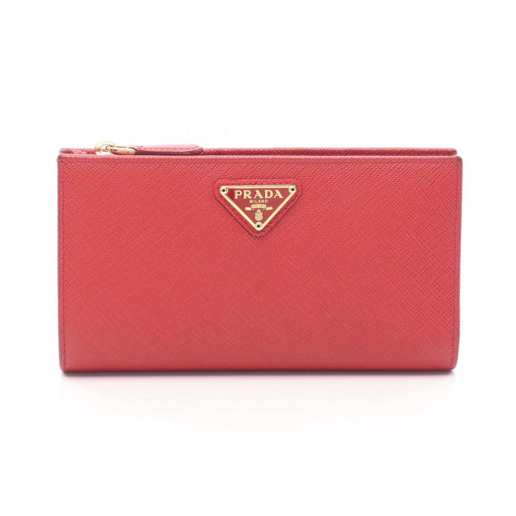 Prada Saffiano Leather Bi-fold Wallet Red