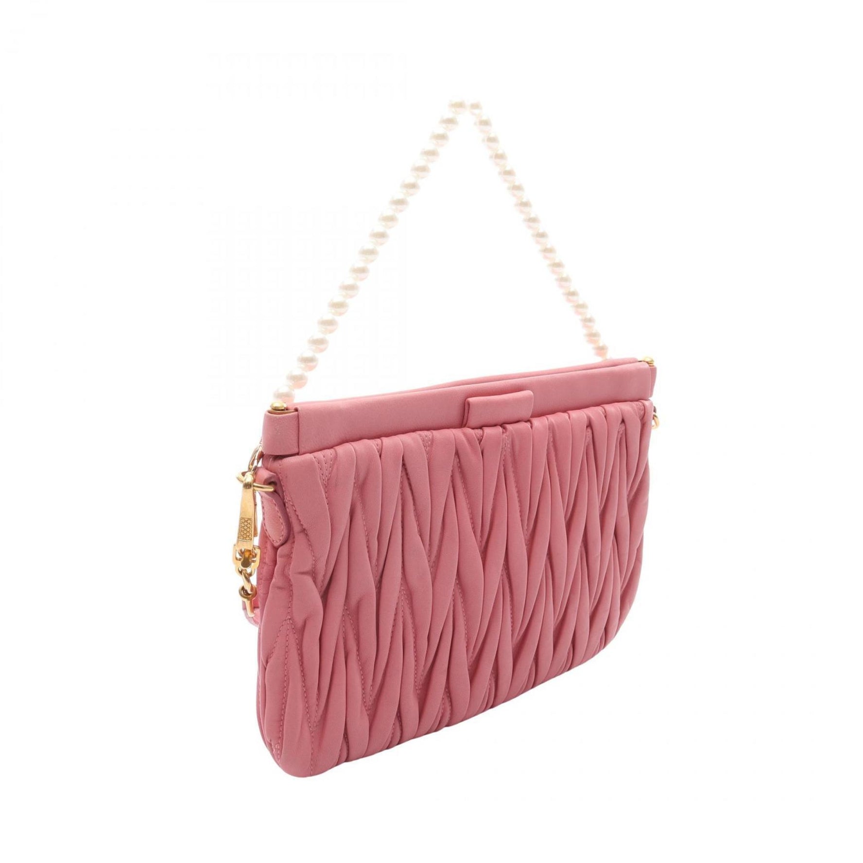 Miu Miu Miu Matelasse handbag in leather, pink.