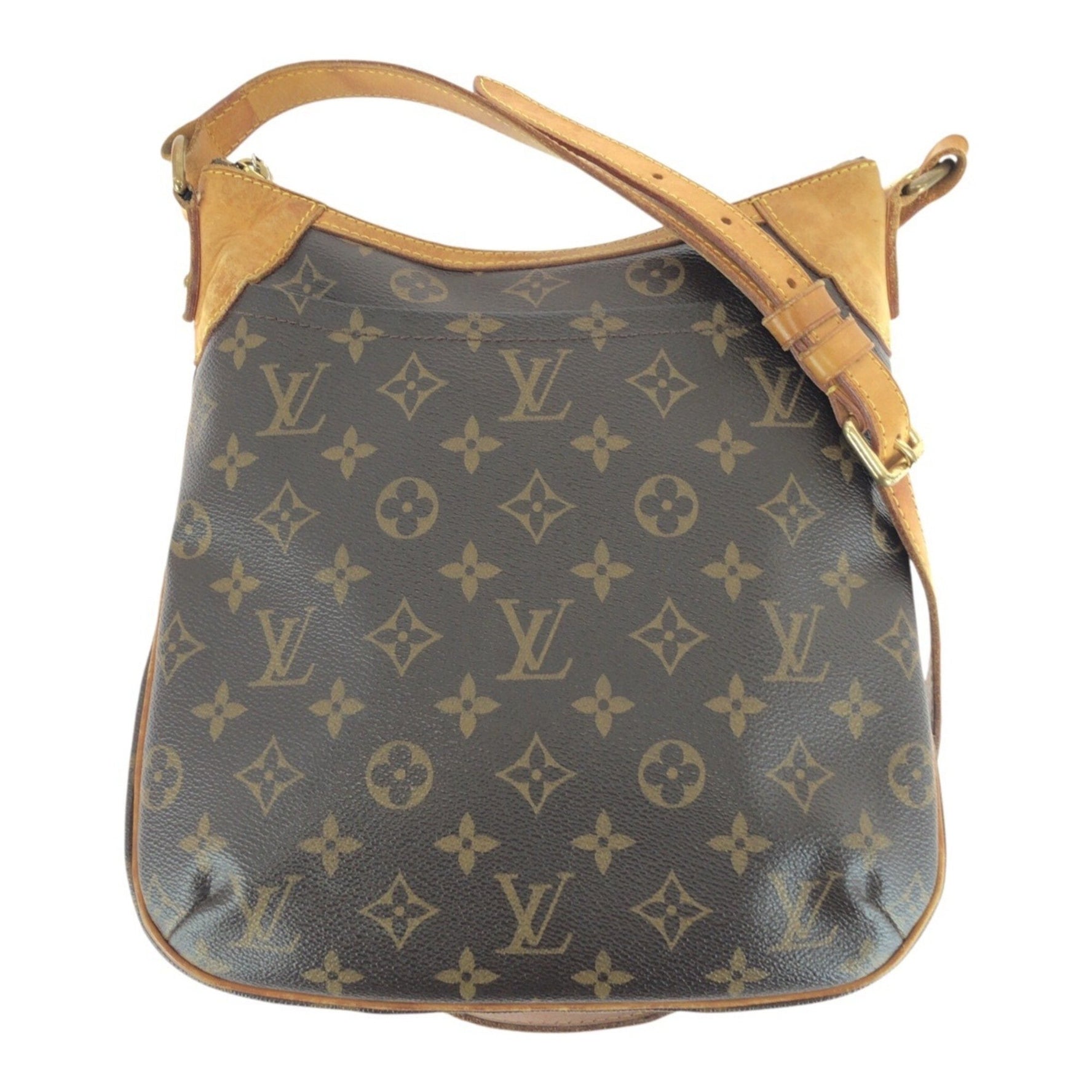 LOUIS VUITTON Monogram Odeon PM Brown Leather with Gold Hardware, Shoulder Bag