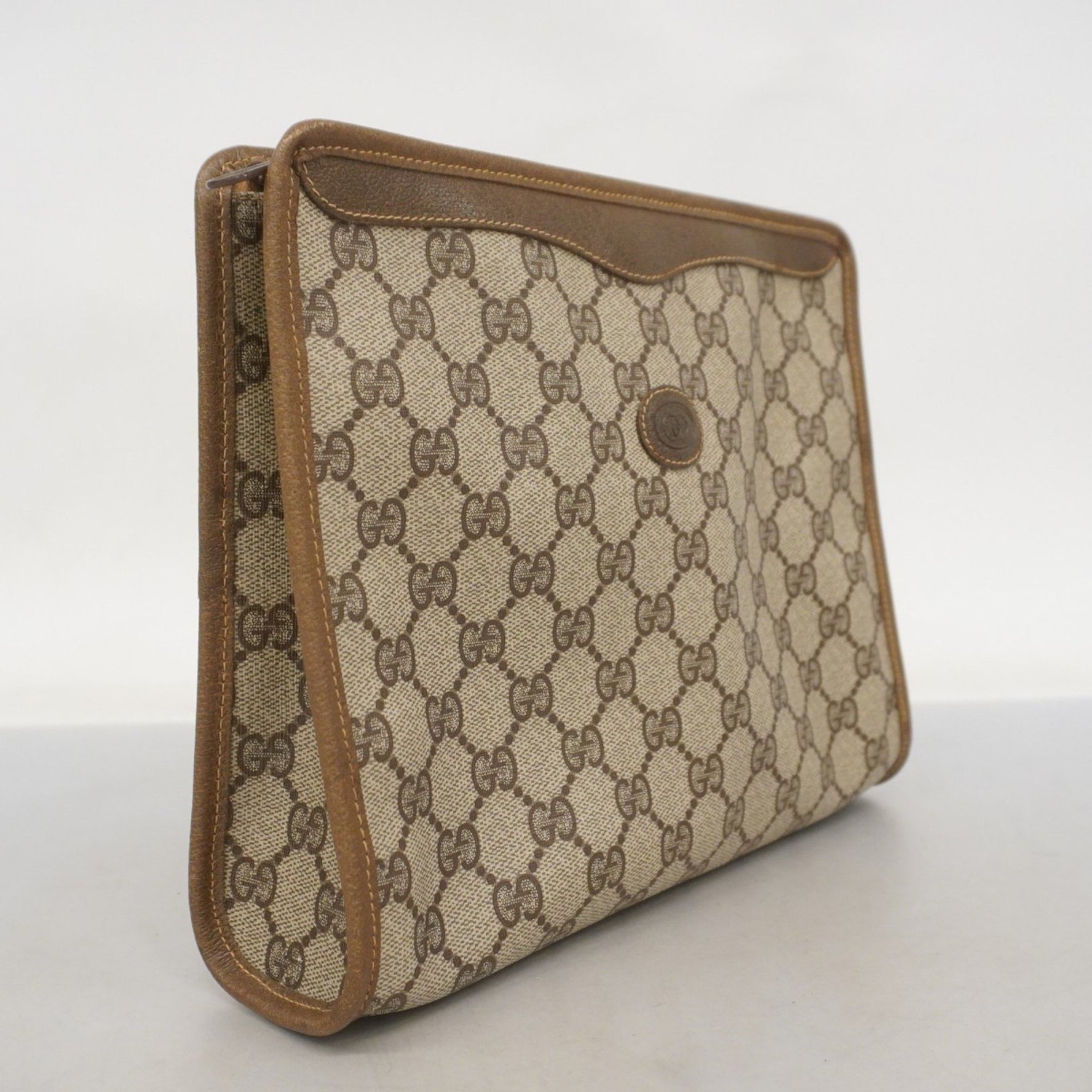 Gucci GG Supreme clutch bag 97 01 038 beige brown