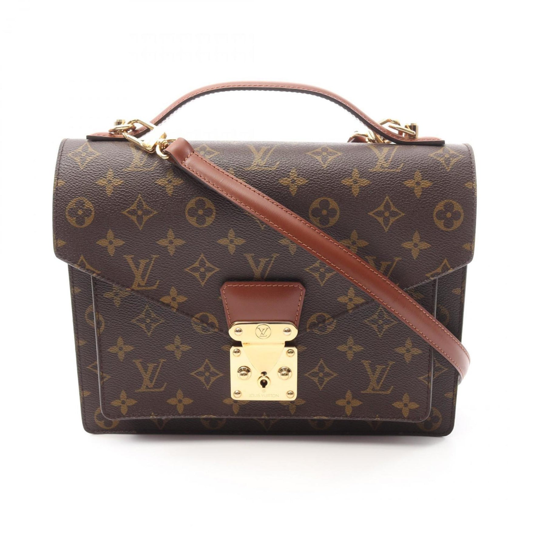 Louis Vuitton Montsor handbag, coated canvas, leather, monogram, brown