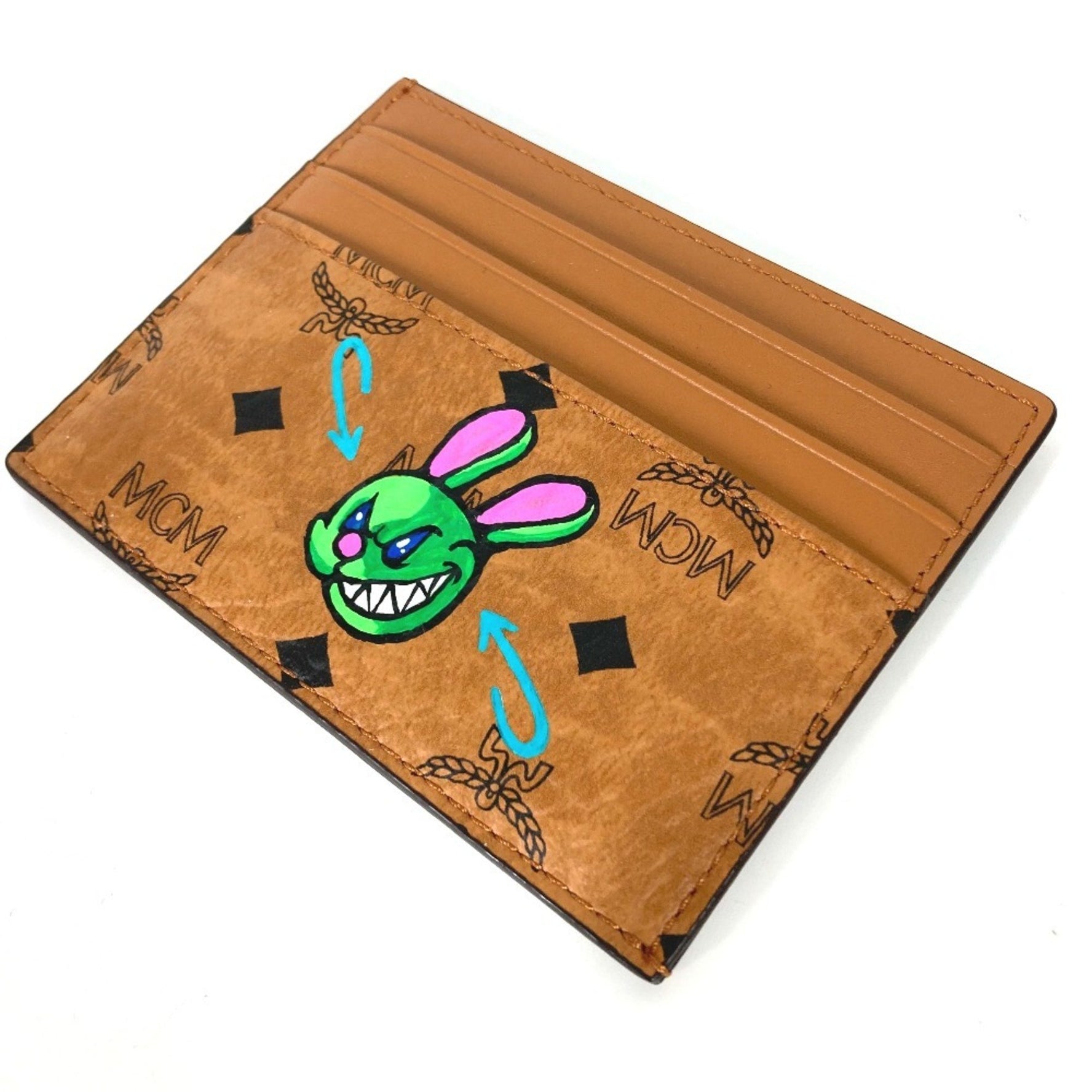 MCM Business Card Holder Pass Case Visetos Rabbit SAMBYPEN Collaboration Sambypen Holder/Card Leather