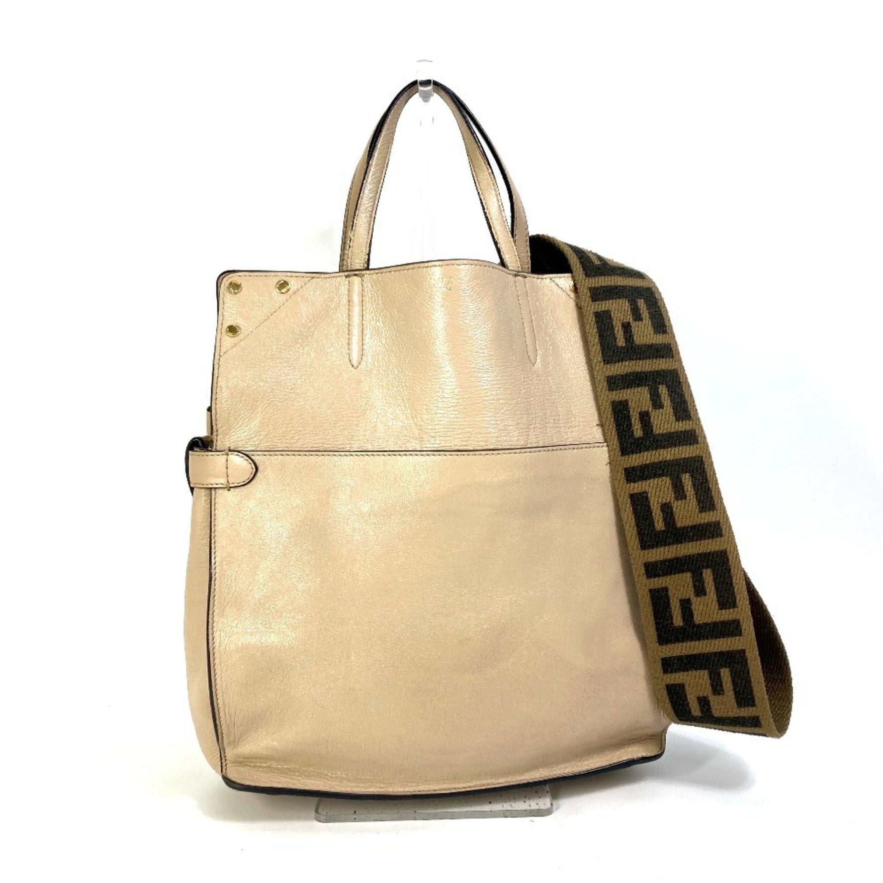 FENDI Zucca FLIP Large Handbag with FF Logo Strap, Bag, Crossbody/Shoulder Leather and Suede