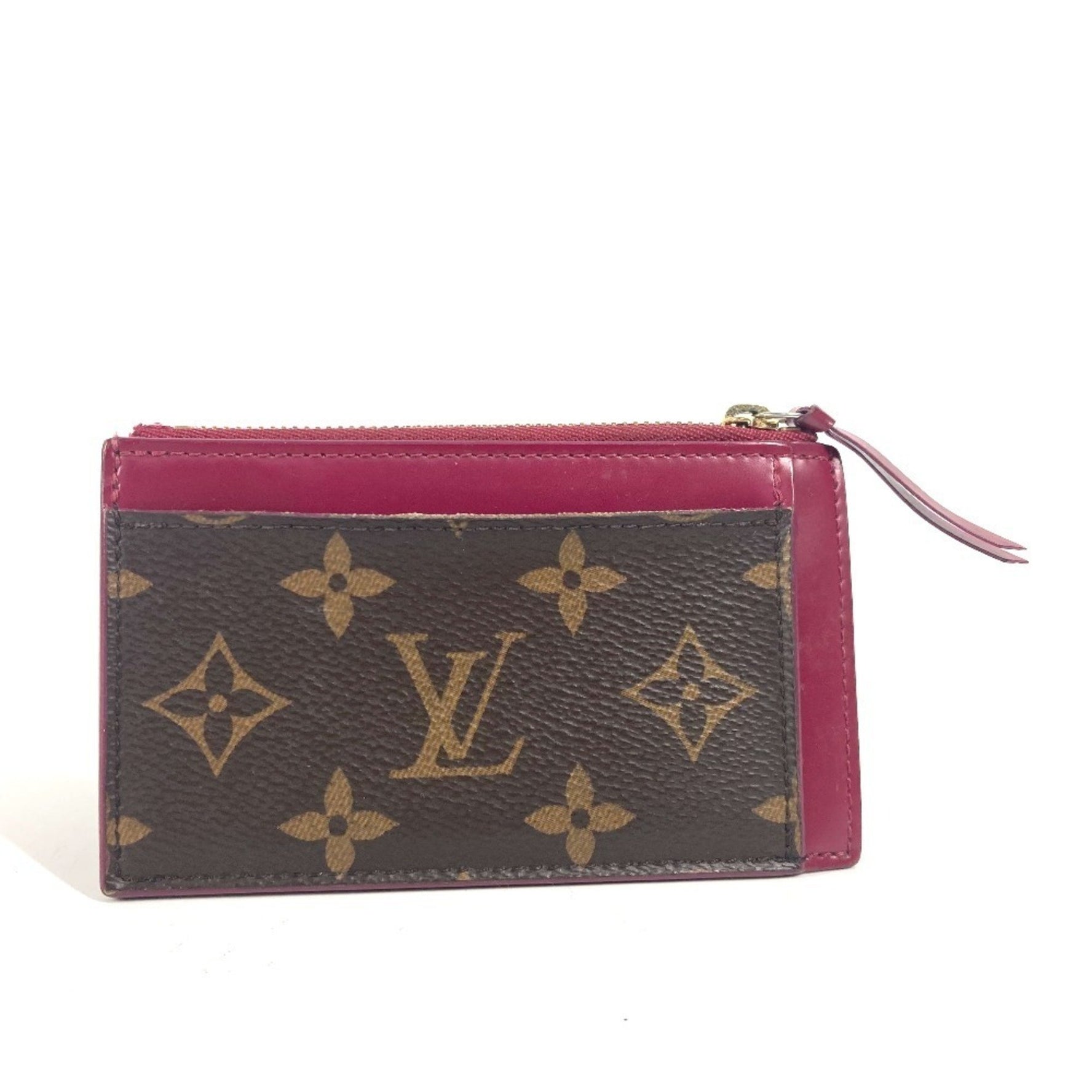 Louis Vuitton Monogram Porte Carte Zip Wallet Coin Purse Wallet/Coin Case Canvas Brown