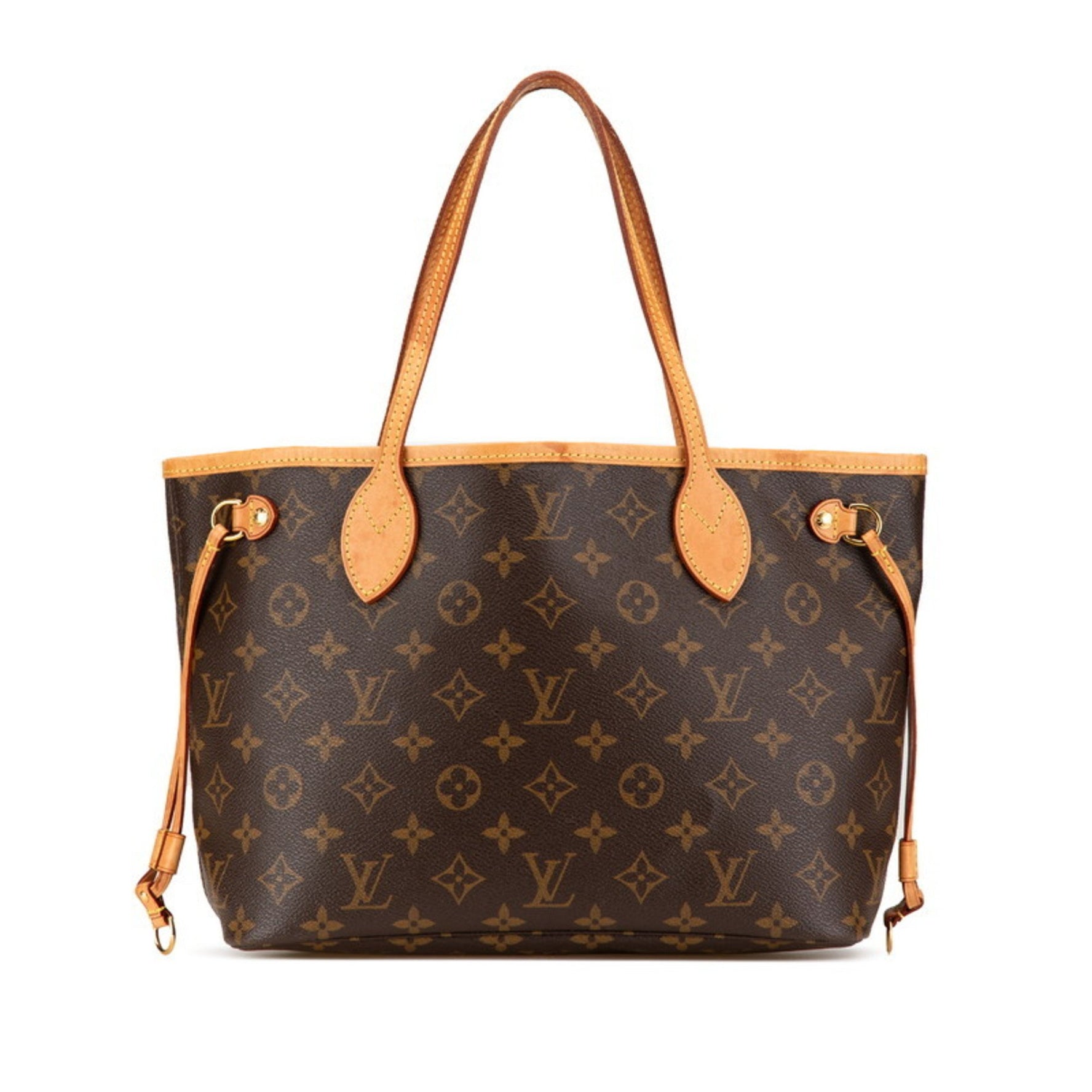 Louis Vuitton Monogram Neverfull PM Handbag Tote Bag PVC Leather