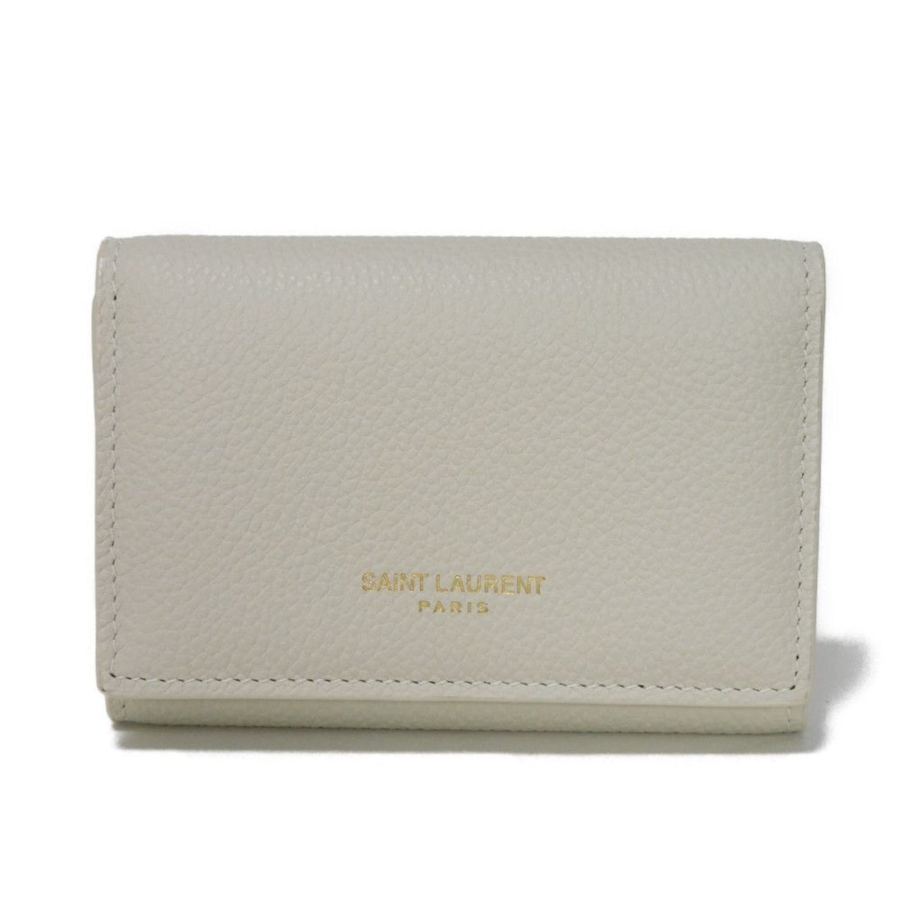 Yves Saint Laurent Saint Laurent Paris 6-ring key case, holder, grain, ivory, foil stamping, snap button, crema soft, 360432, B680J, 9207, for men and women