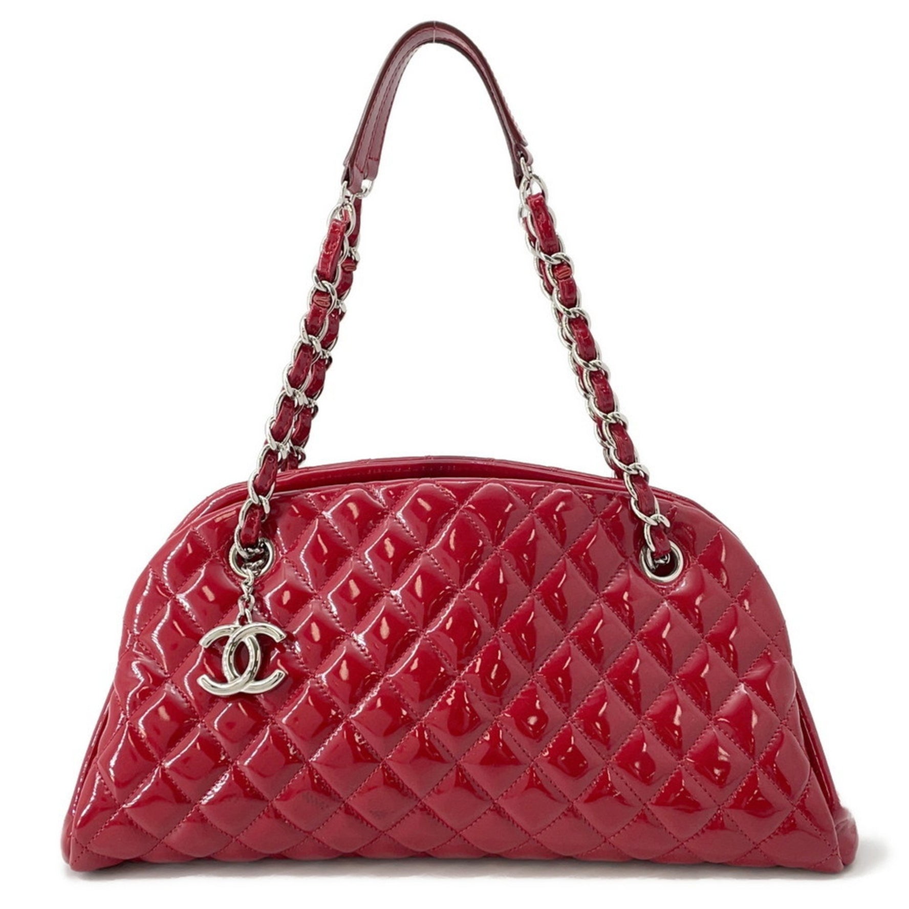 CHANEL Mademoiselle Bowling Bag, Patent Leather with Coco Mark, Chain Shoulder