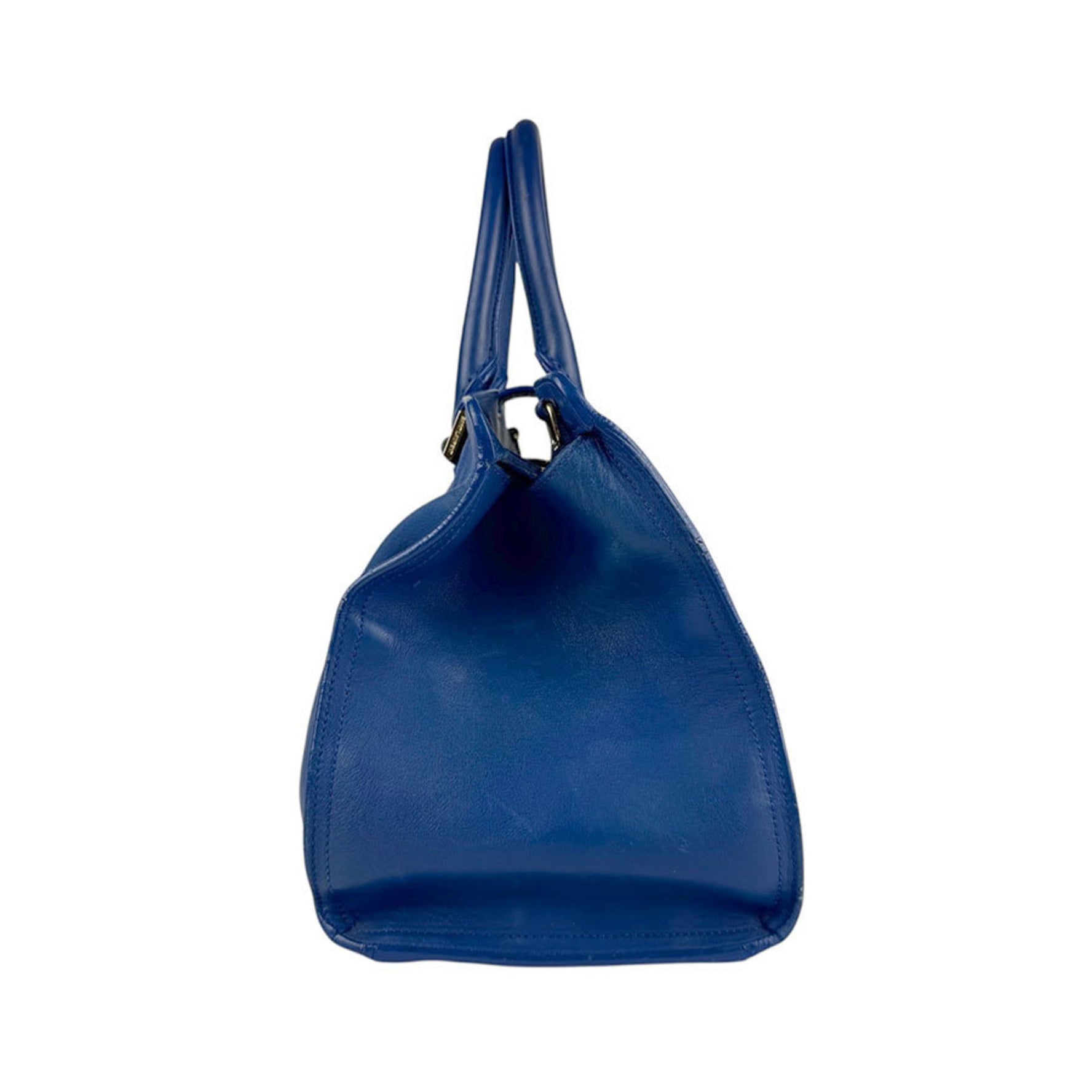 Saint Laurent SAINT LAURENT Handbag Shoulder Bag Petit Cabas Leather Blue Gold Women's z5480