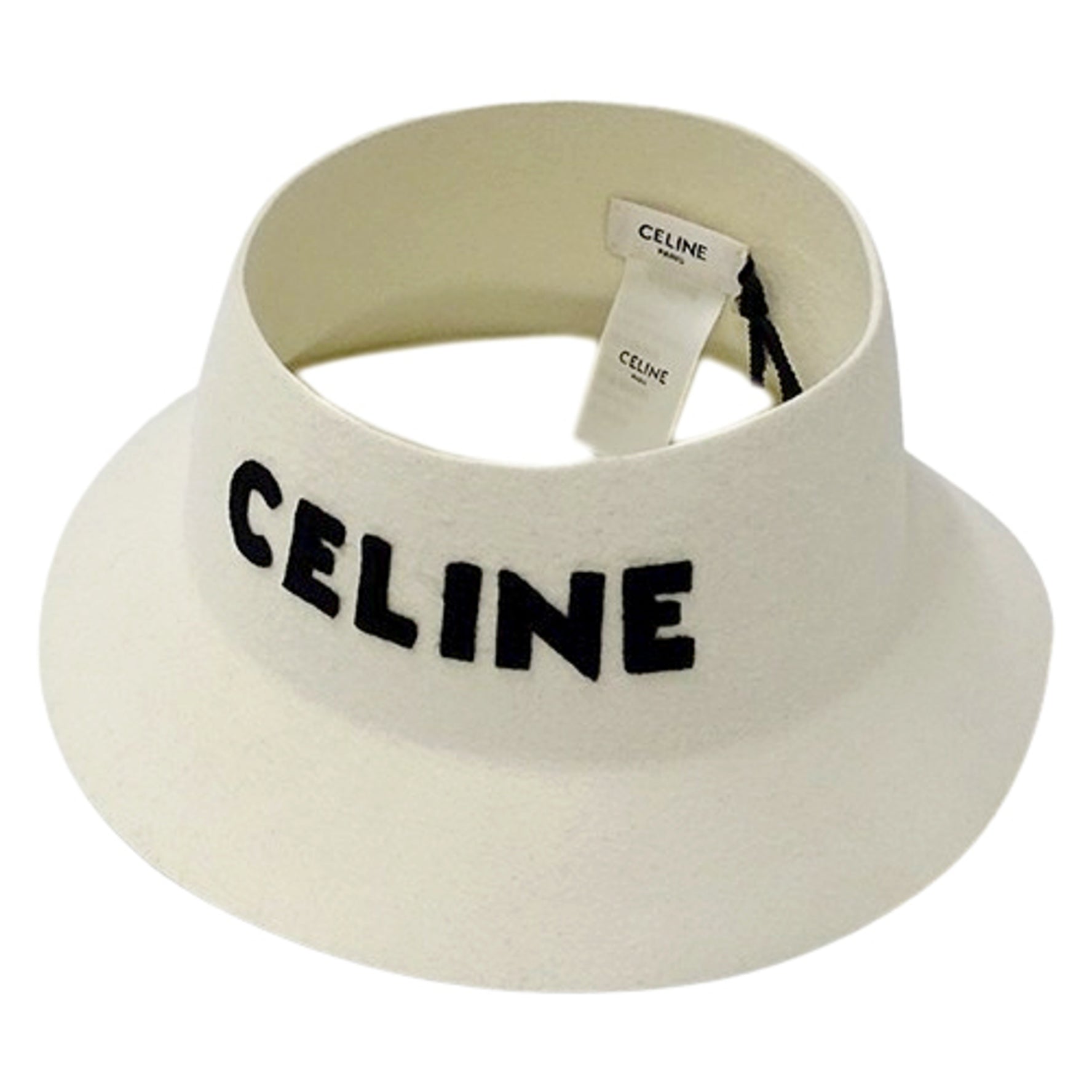 Celine Crownless Hat, Rabbit Hair Felt, Size M, Logo