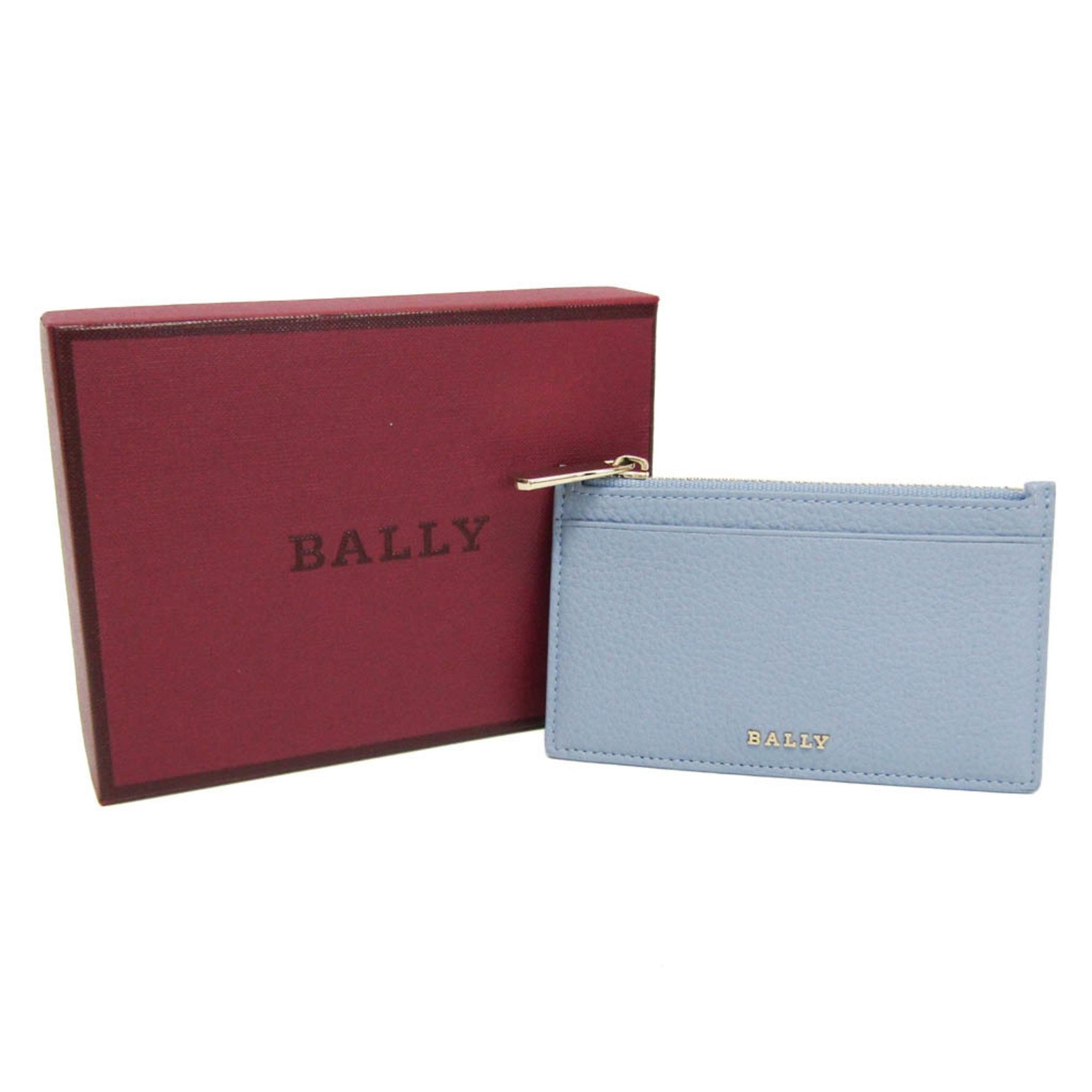 Bally ZANDHY 0/891 Coin Card Holder Women's Leather Coin Purse/coin Case Light Blue