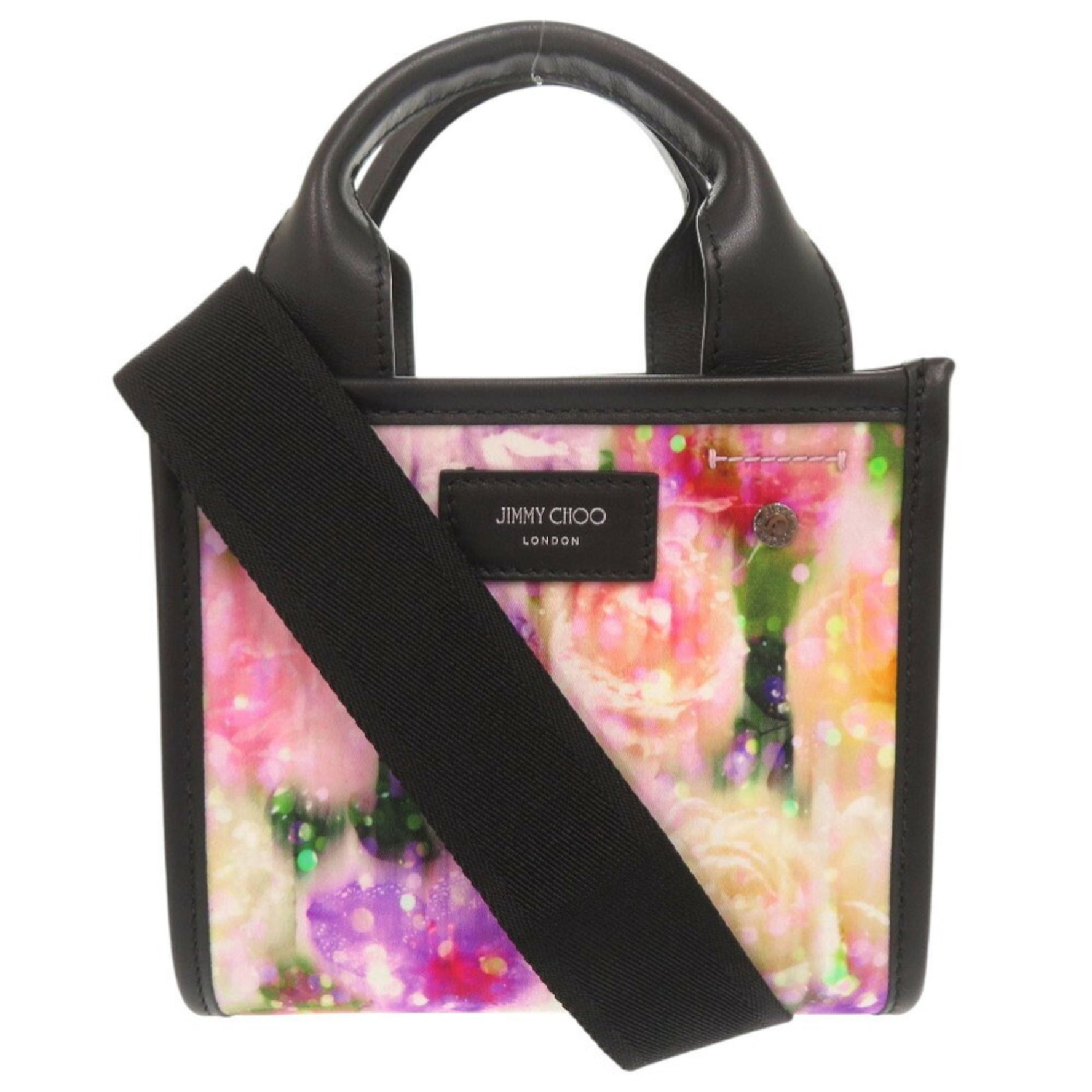 Jimmy Choo Nylon Leather Multicolor Handbag Shoulder Bag 0455