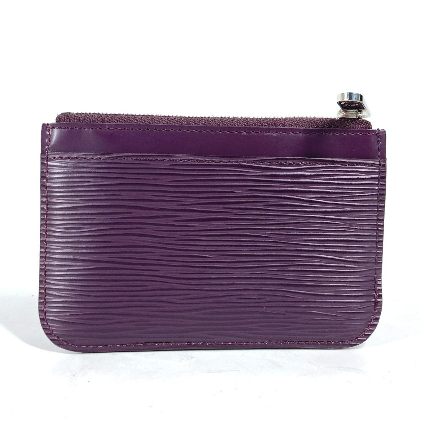 Louis Vuitton Epi Pochette Cle NM Coin Purse Wallet with Key Ring Wallet/Coin Case Leather Men's Cassis Purple