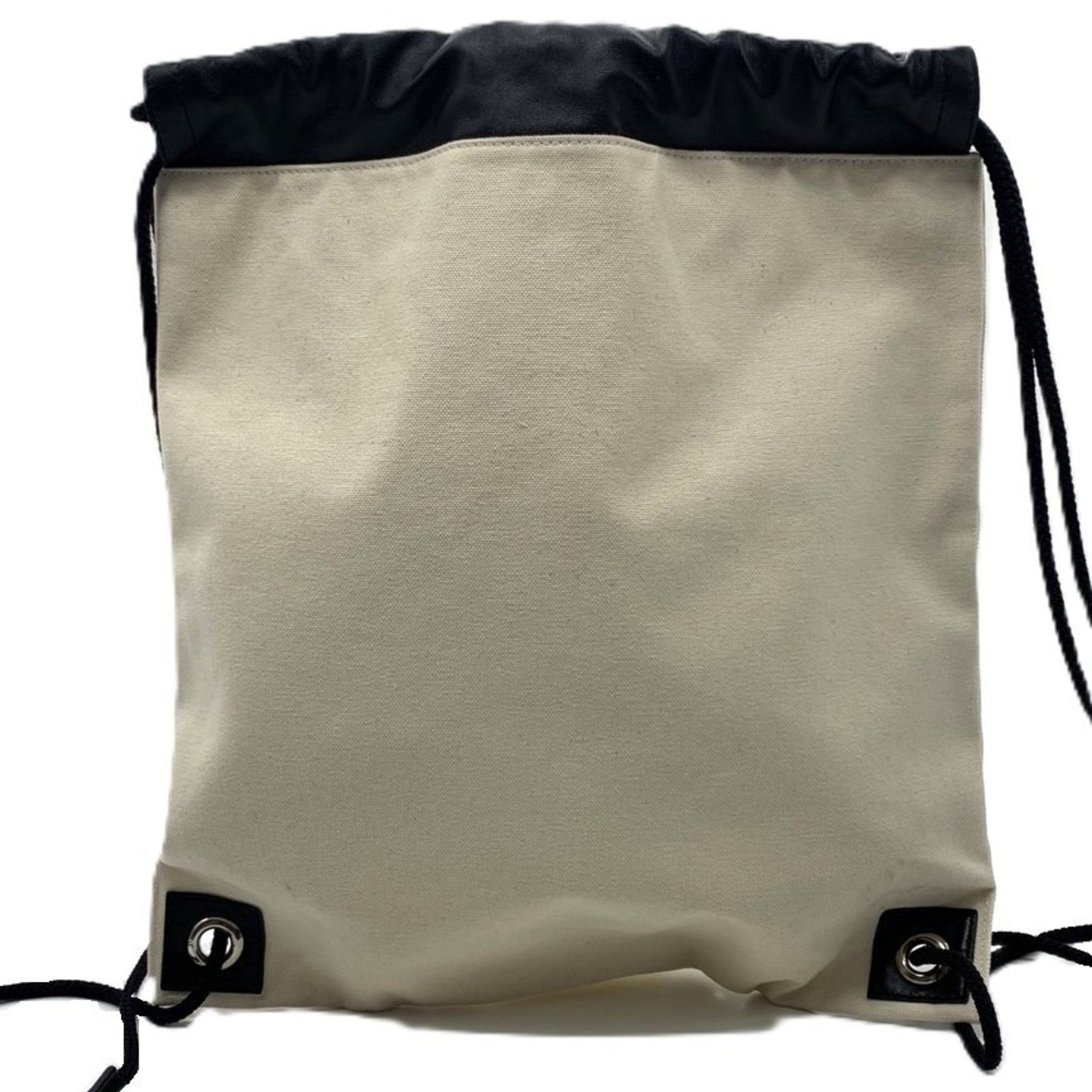 Jimmy Choo Canvas Backpack Knapsack White x Black