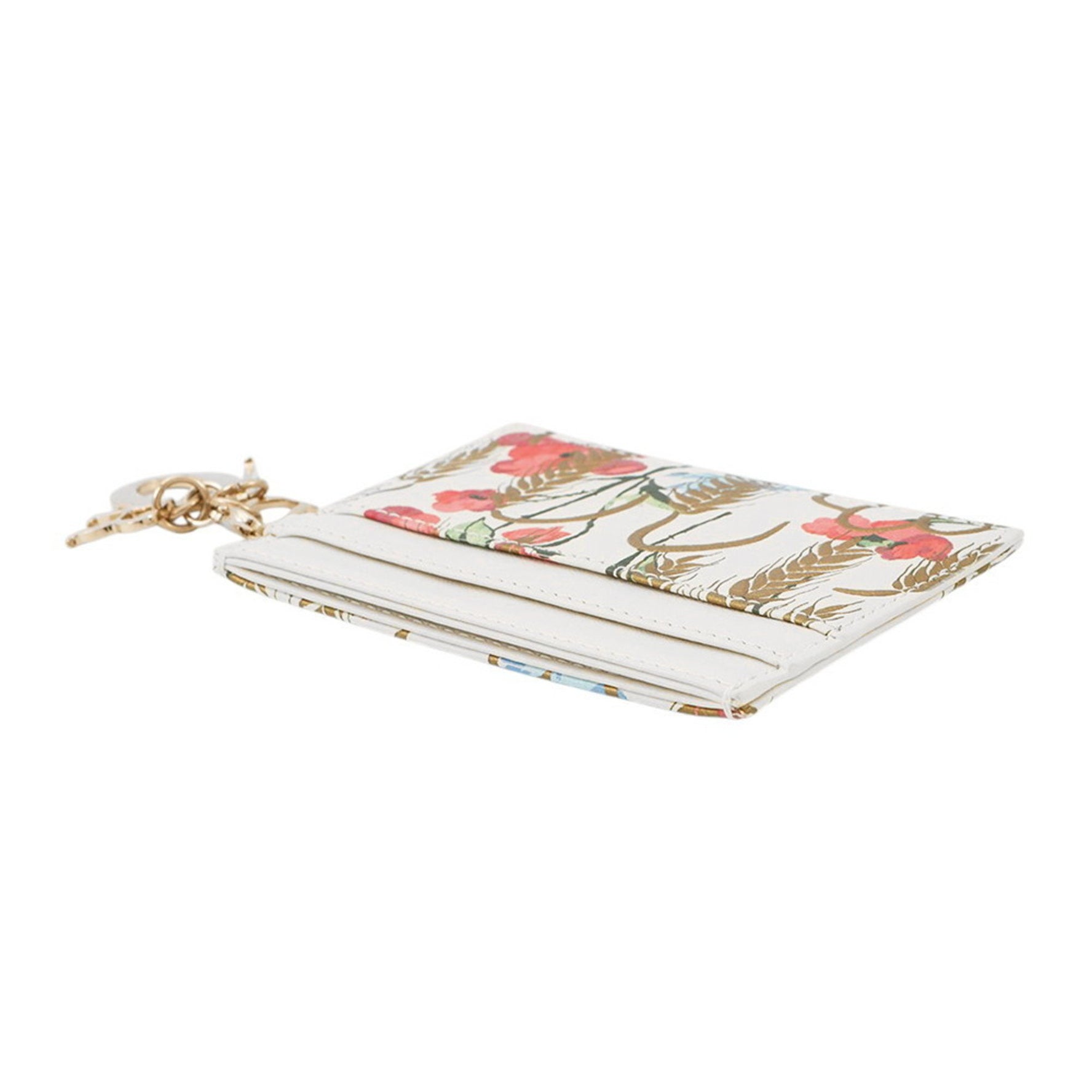 Christian Dior Business Card Case/Card Case Hibiscus Print Holder White