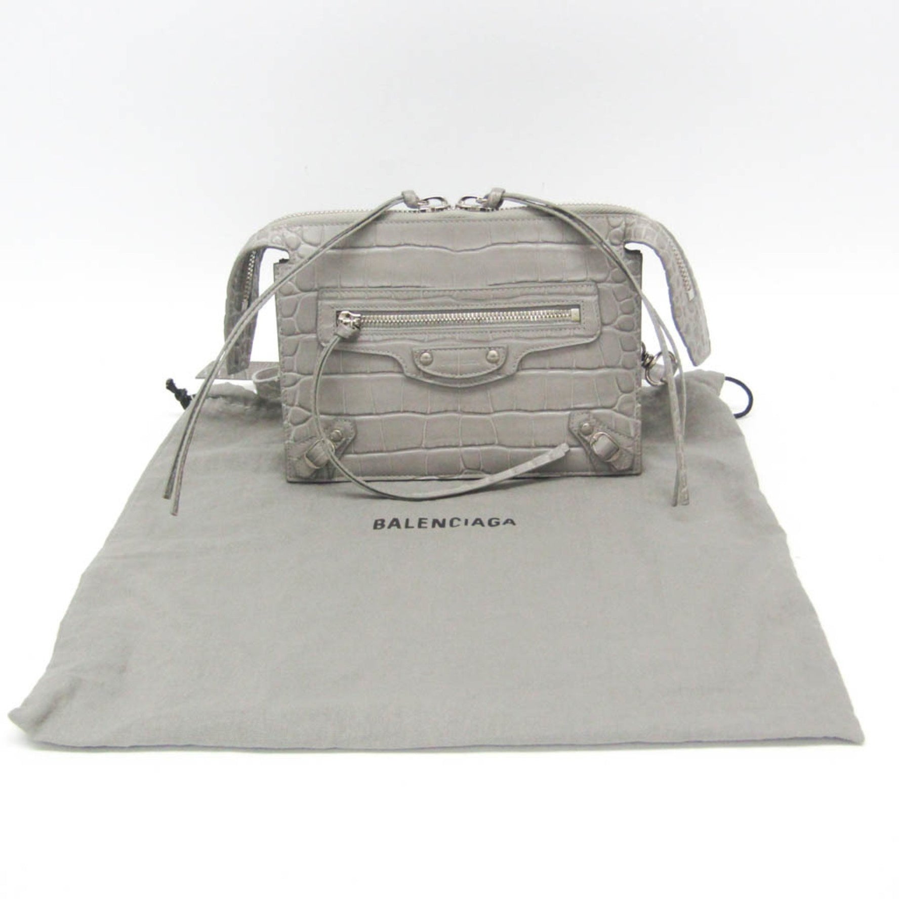 Balenciaga Women's Leather Shoulder Bag Gray