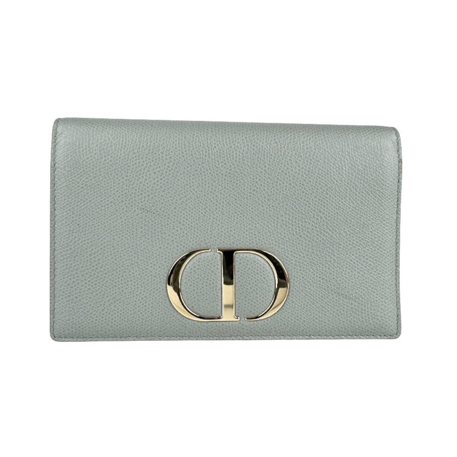 Christian Dior Shoulder Bag, Belt and Chain Wallet, Size 30 Montaigne Leather, Gray Gold, Women's, Z6662