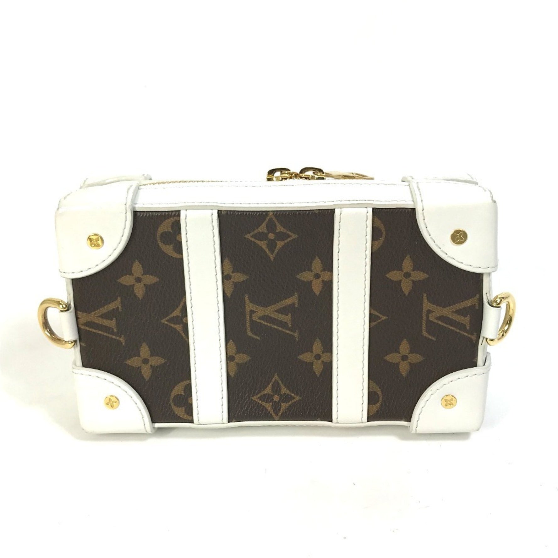 LOUIS VUITTON M80102 LV x NBA Soft Trunk Phone Box Pochette Shoulder Bag in Leather/Monogram Canvas, Men's, White