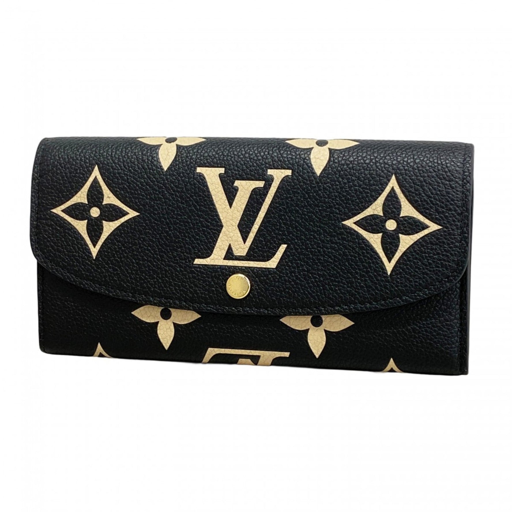 Louis Vuitton Monogram Empreinte Two-Tone Portefeuille Emilie Wallet Black/Beige