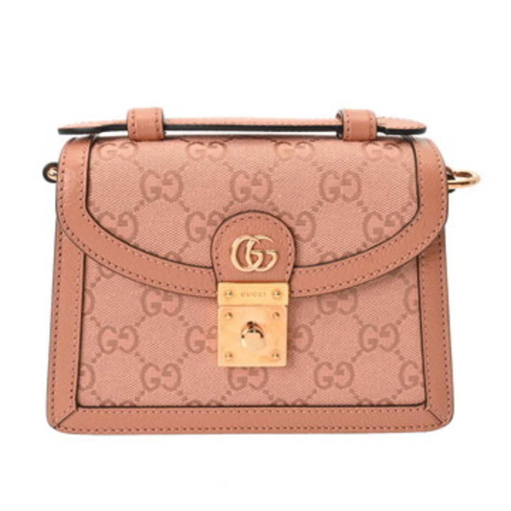 GUCCI Mini Top Handle Bag, Canvas and Leather Handbag