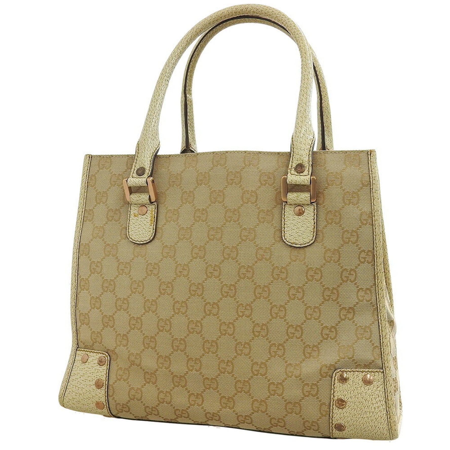 Gucci GG Canvas Tote Bag Handbag in Beige with Interlocking G
