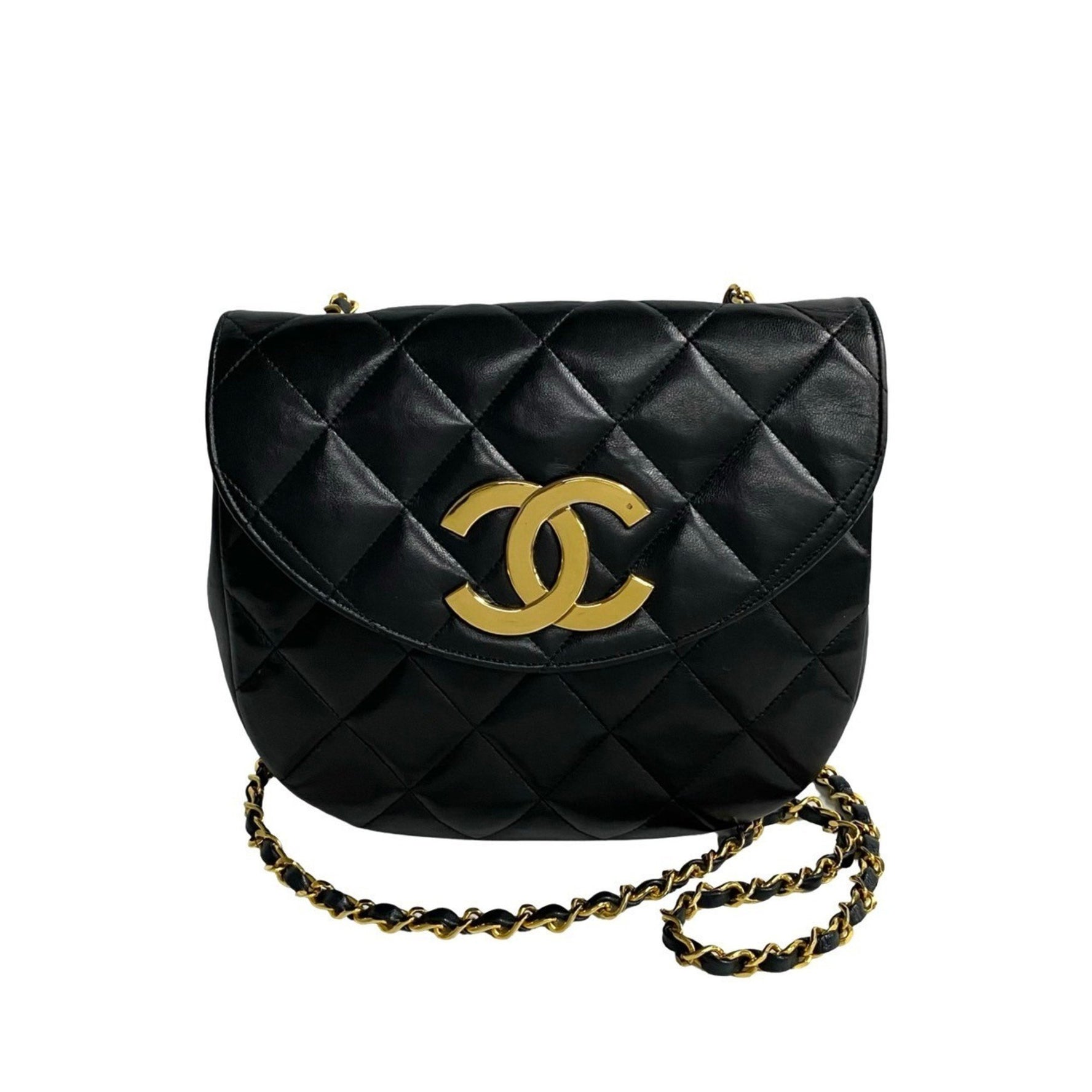 CHANEL Matelasse Coco Mark Lambskin Chain Shoulder Bag Pochette 719-7