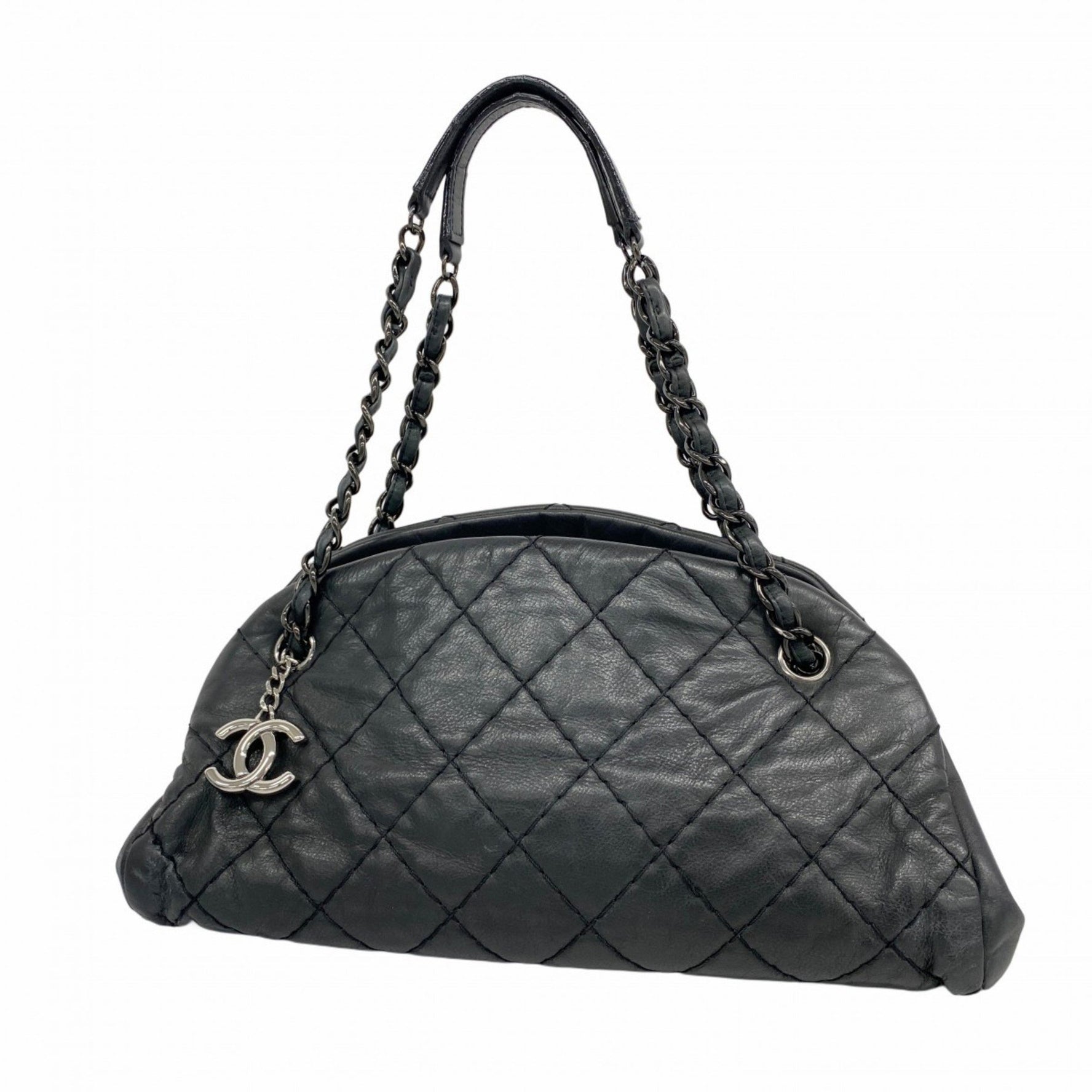 Chanel Matelasse Chain Shoulder Bag Mademoiselle Bowling in Leather