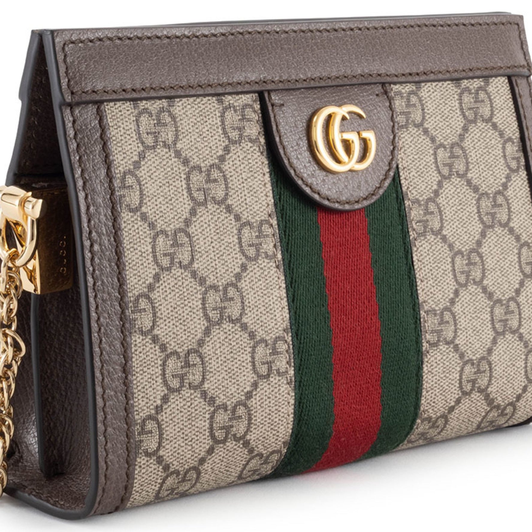 Gucci GG Supreme Ophidia Shoulder Bag in Beige and Brown