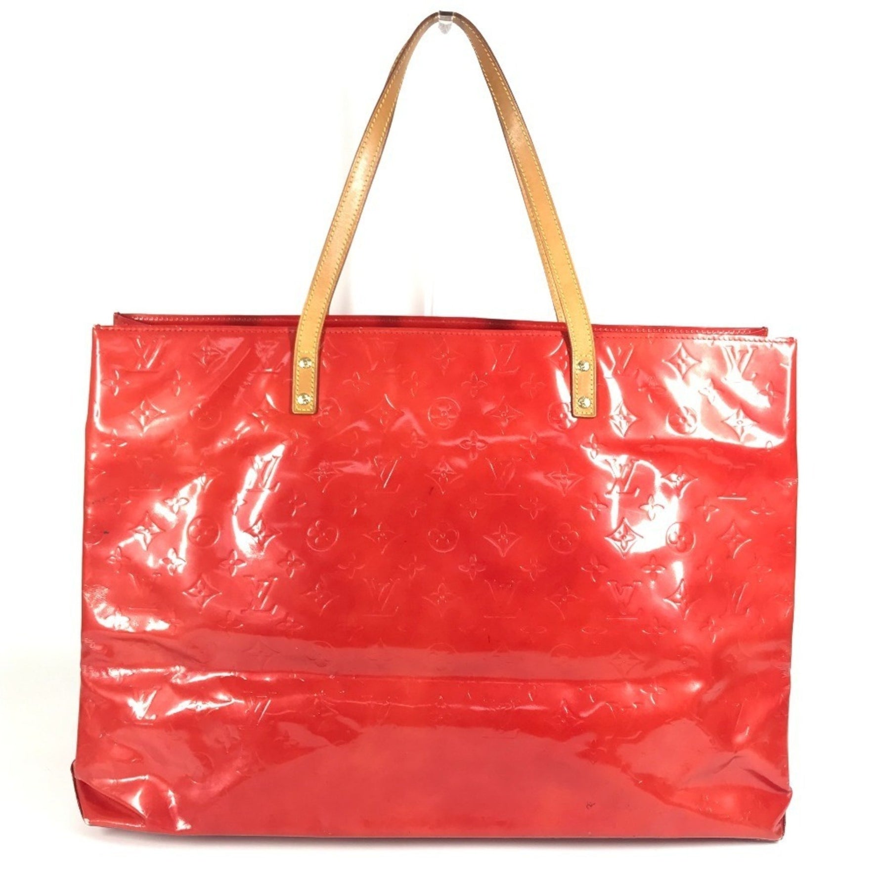 LOUIS VUITTON Monogram Vernis Reed GM Shoulder Tote Bag/Boston Bag/Shoulder Bag in Canvas, Rouge Red