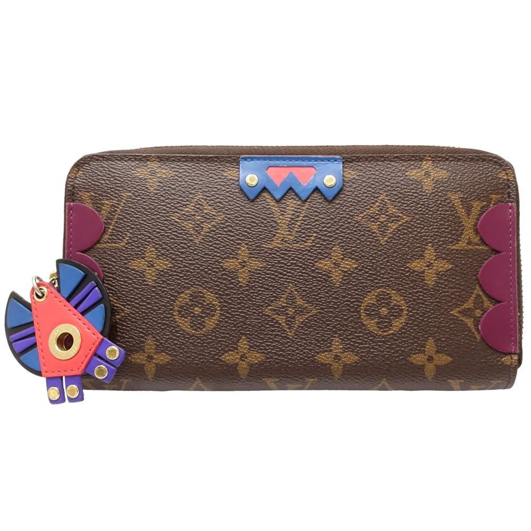 LOUIS VUITTON Louis Vuitton Long Wallet M61349 Zippy Monogram Totem Brown Magenta