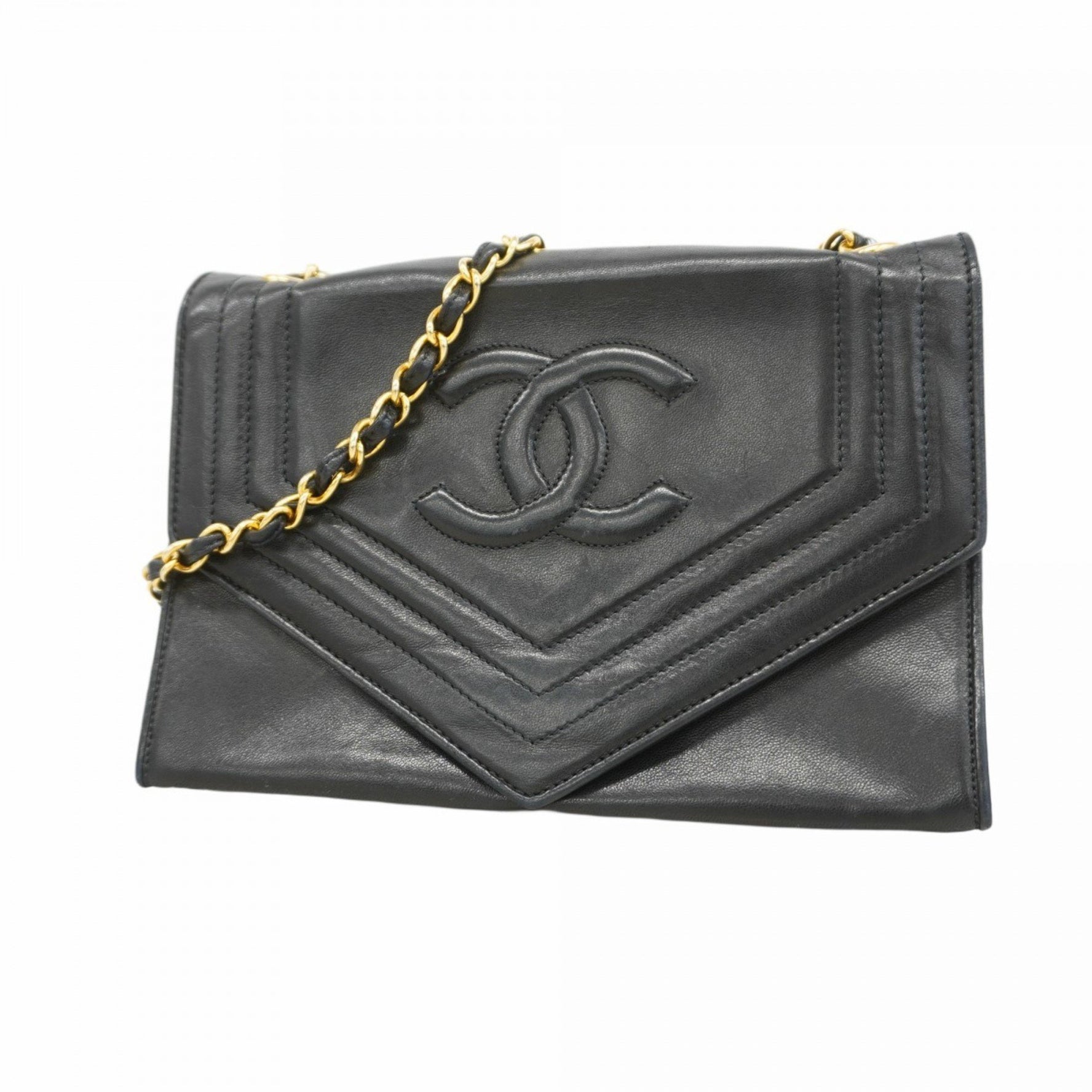 Chanel Shoulder Bag Chain Lambskin Black