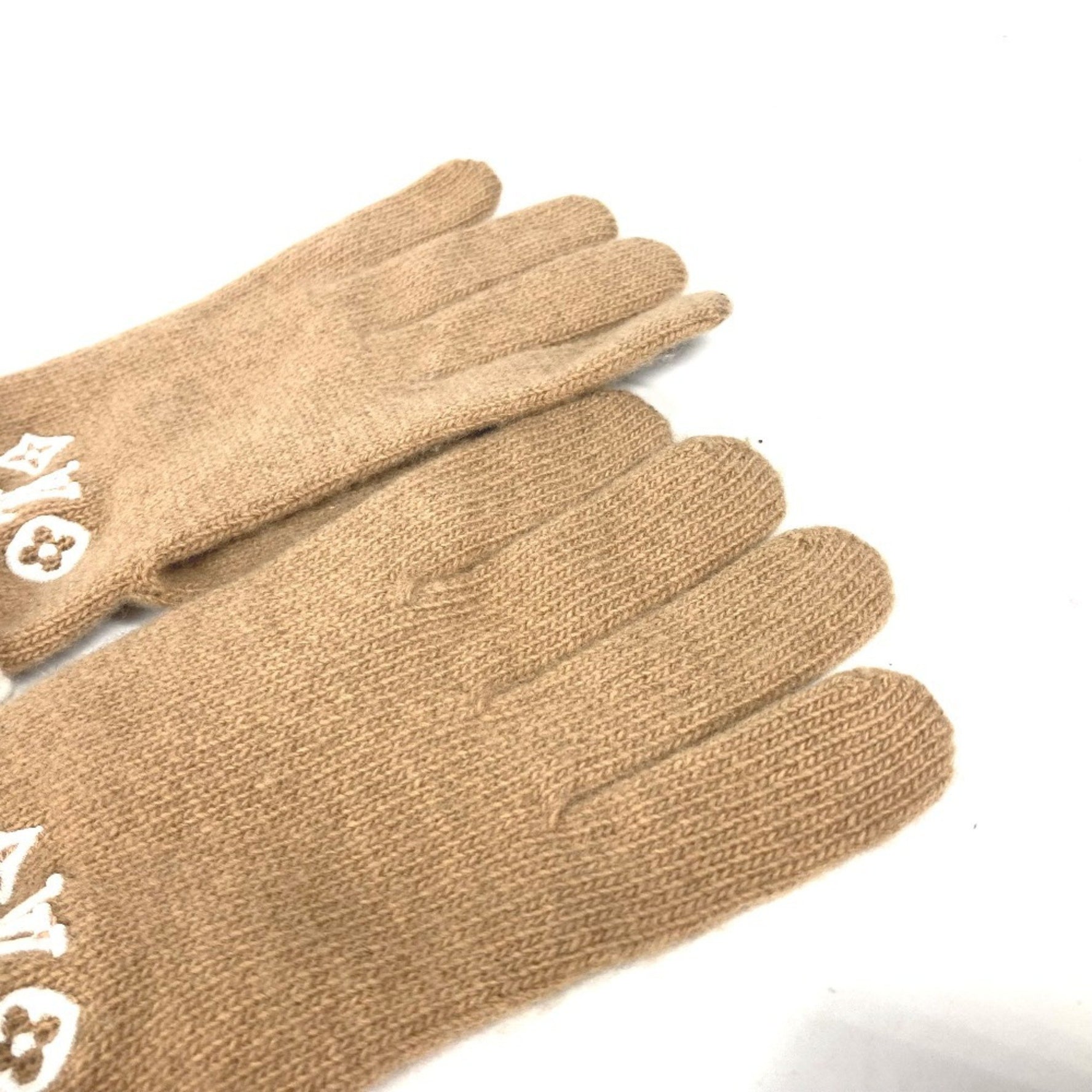 Louis Vuitton Bicolor Gloves LV Headline Wool Camel