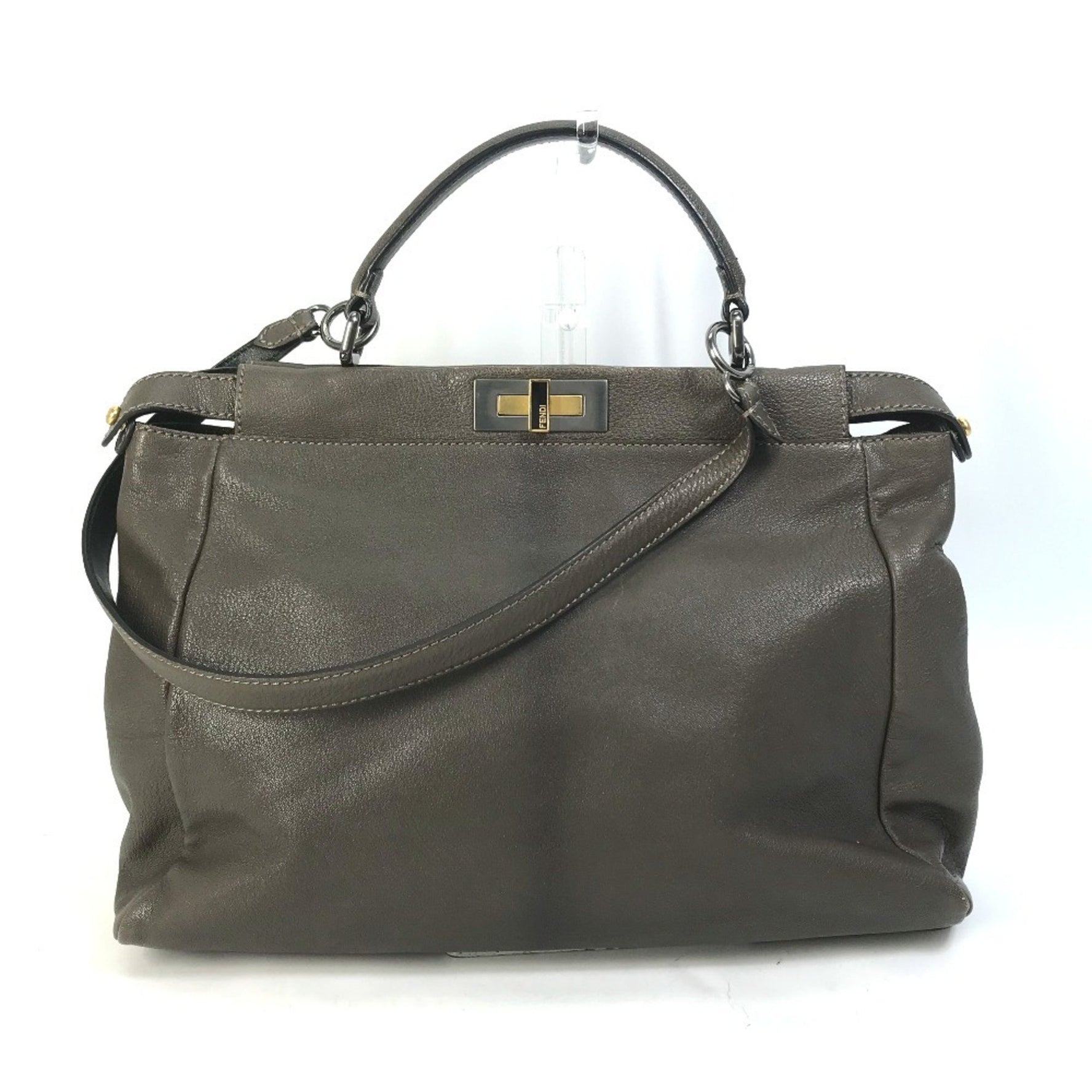 FENDI Peekaboo Large Tote Bag with Zucca Pattern Interior, Shoulder Bag/Handbag, Leather
