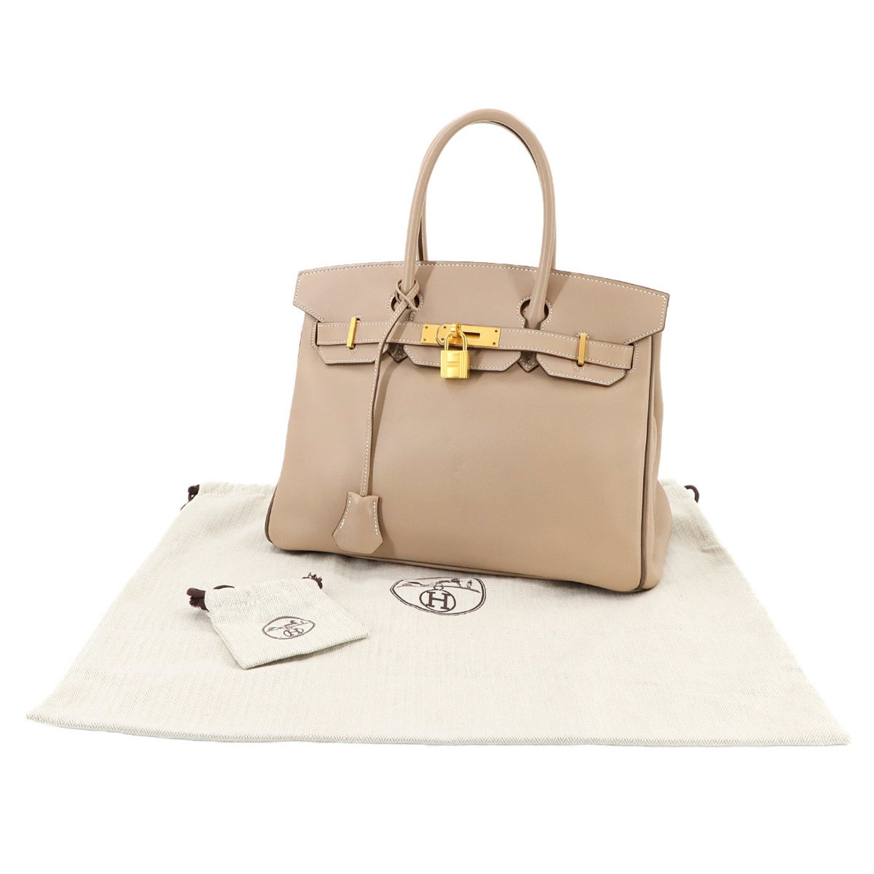 Hermes Hermès Birkin 30 Personal SPO Handbag in Swift Argile Etoupe with Matte Gold Hardware and P Stamp