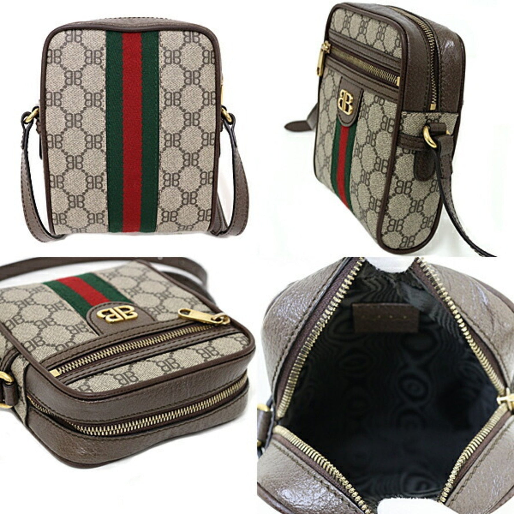 BALENCIAGA Balenciaga x Gucci The Hacker Project Shoulder Bag Ophidia Beige & Ebony
