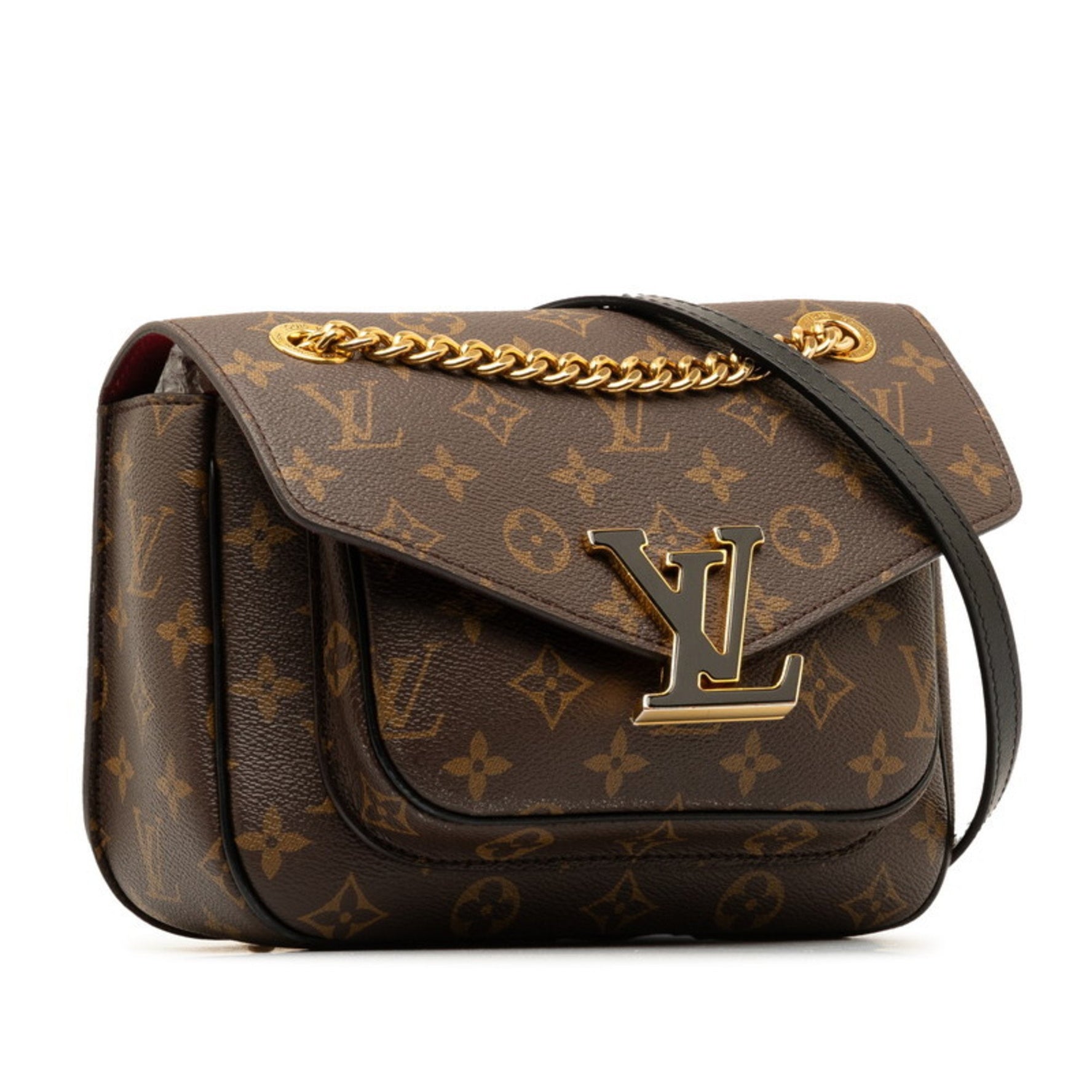 Louis Vuitton Monogram Passy Chain Shoulder Bag PVC Leather