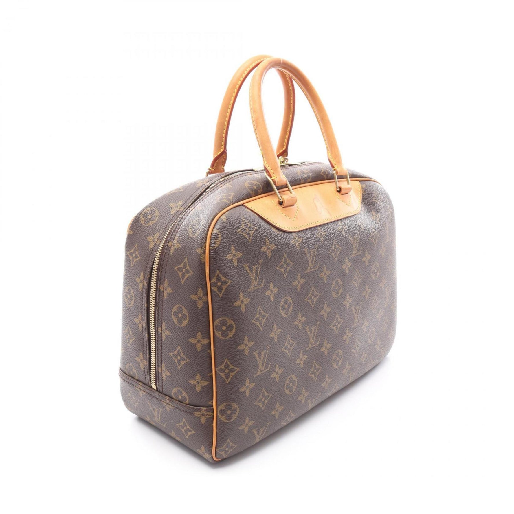 Louis Vuitton Deauville Bowling Vanity Handbag in Coated Canvas and Leather with Monogram Design