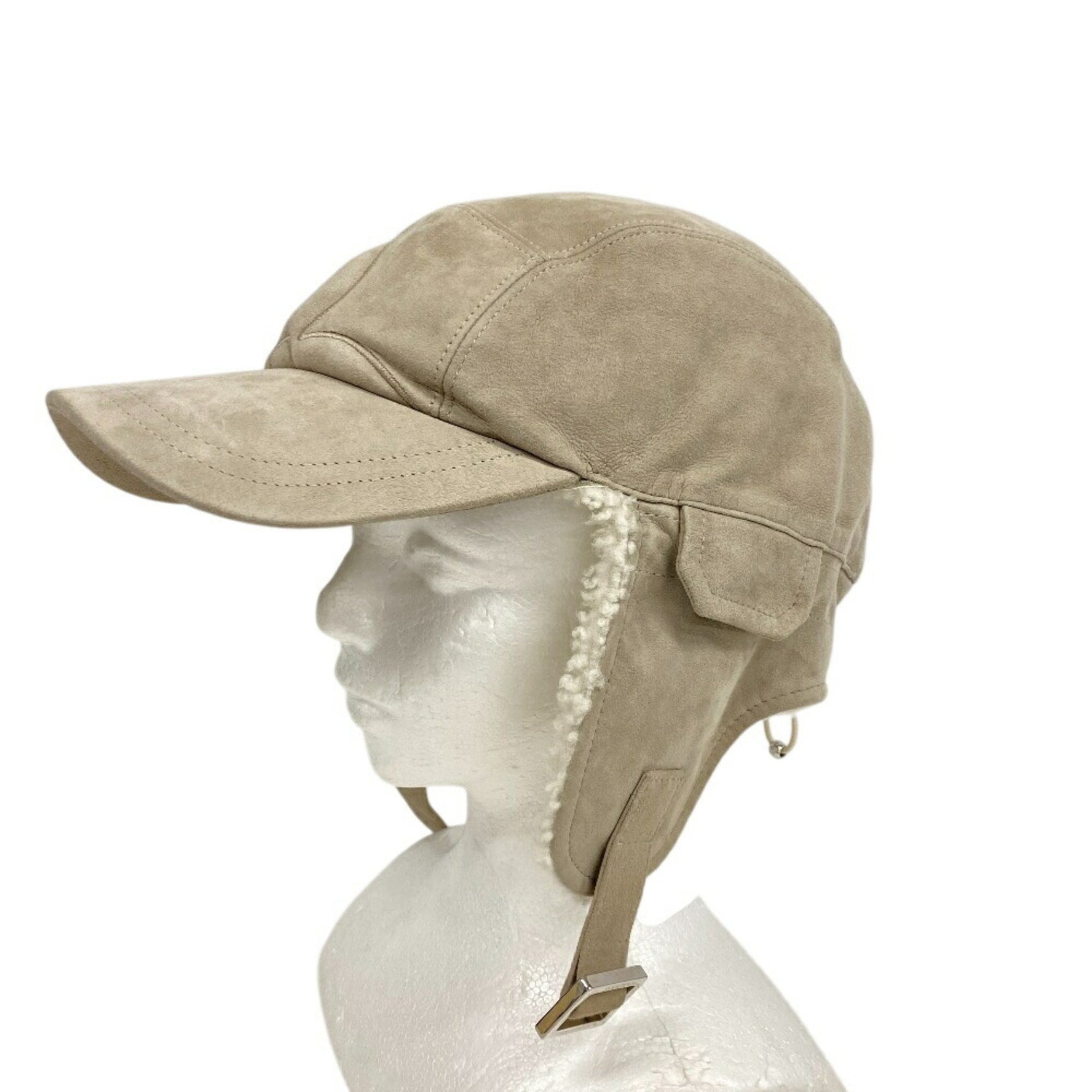 Louis Vuitton Shearling Cache Flower Cap Beige Unisex