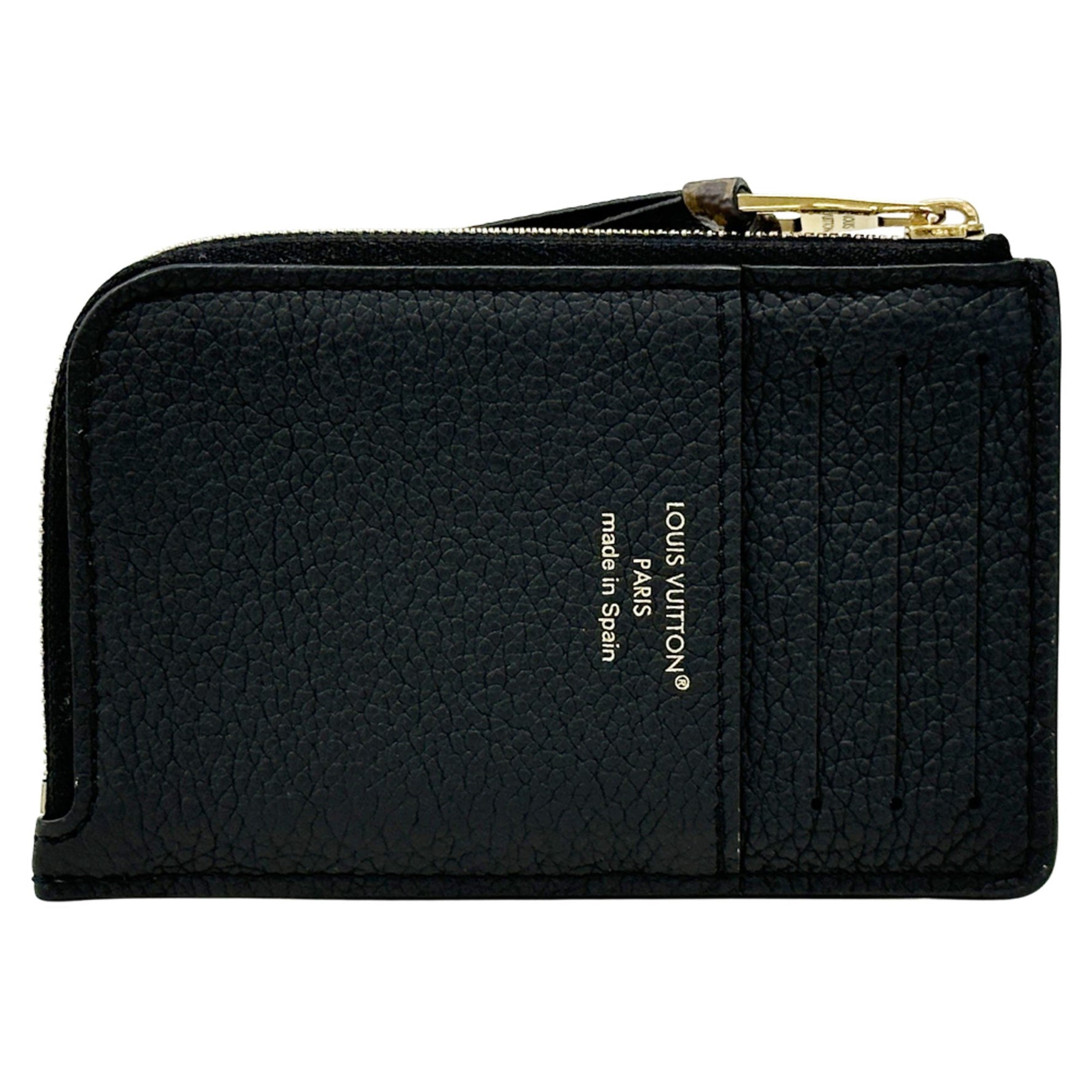 Louis Vuitton Monogram Leather Card Case, Porte Carte Lowkey Noir, Black, Coin Pass Pouch, LV Logo