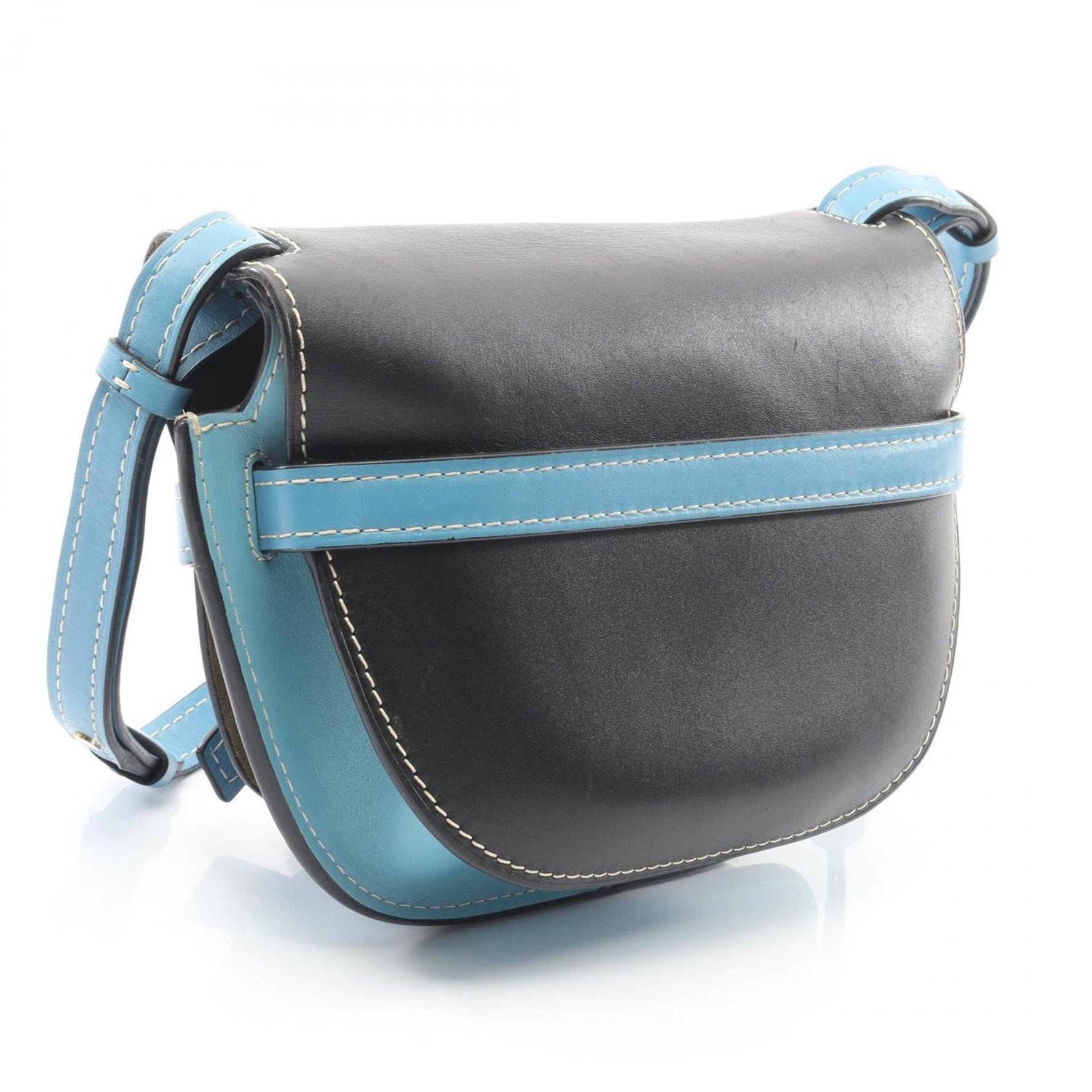 LOEWE GATE BAG Small Shoulder Bag Leather Blue Black