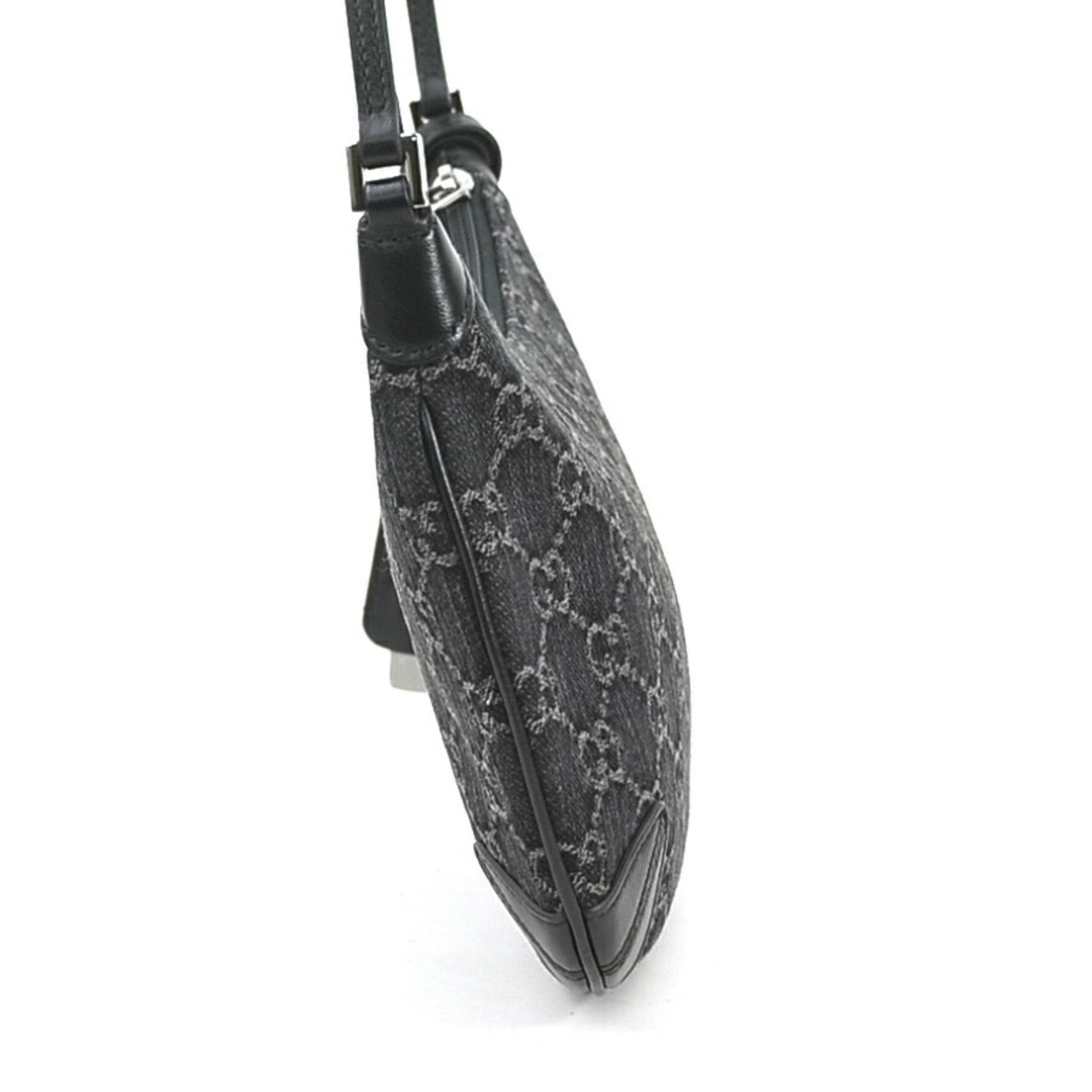 GUCCI Shoulder Bag GG Denim Horsebit Small Leather